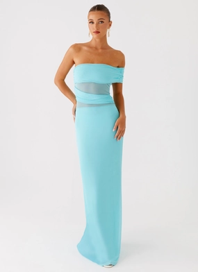 everyday staple Front-Zip Lumi Maxi Dress - Turquoise