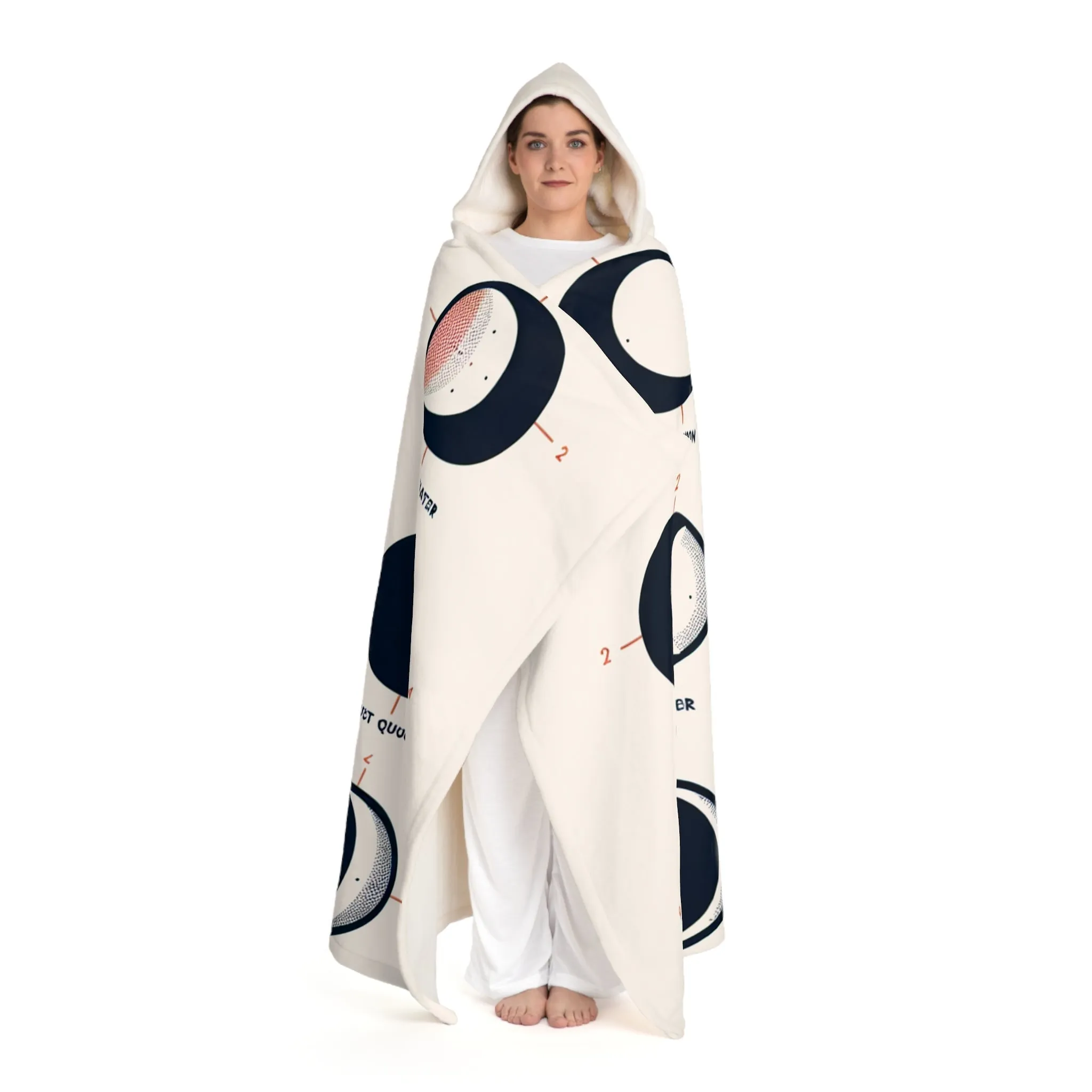 Luna Hendrix - Moon Phases Hooded Sherpa Blanket