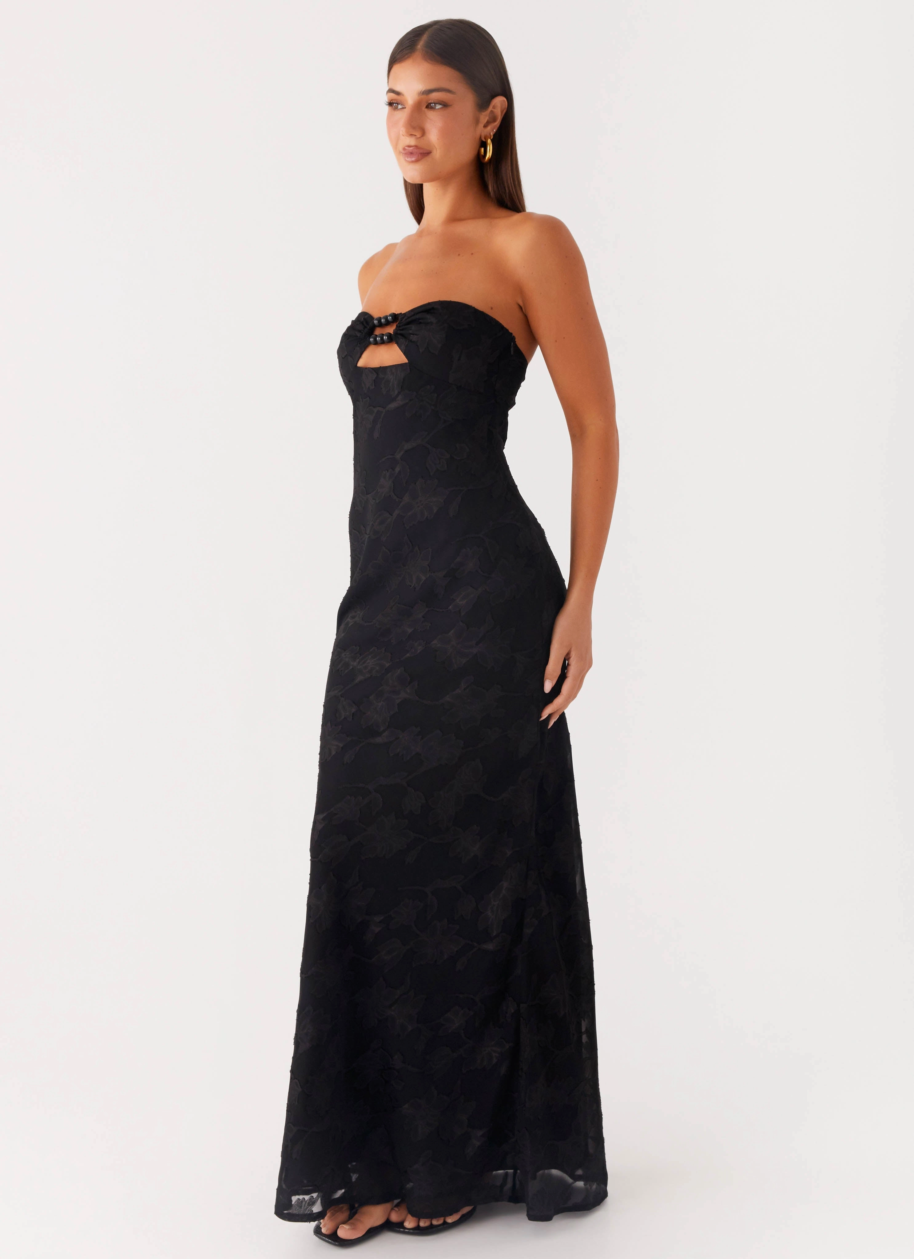 Lunar Maxi Dress - Black Sophisticated Design