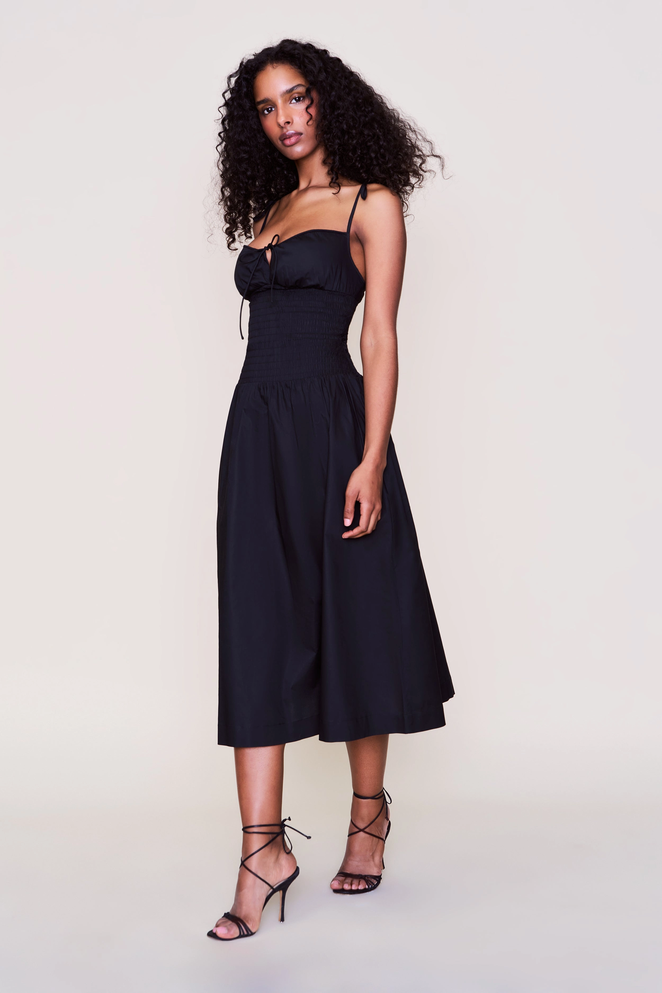 Fall Tone Ruffle Detail Lura Midi Dress