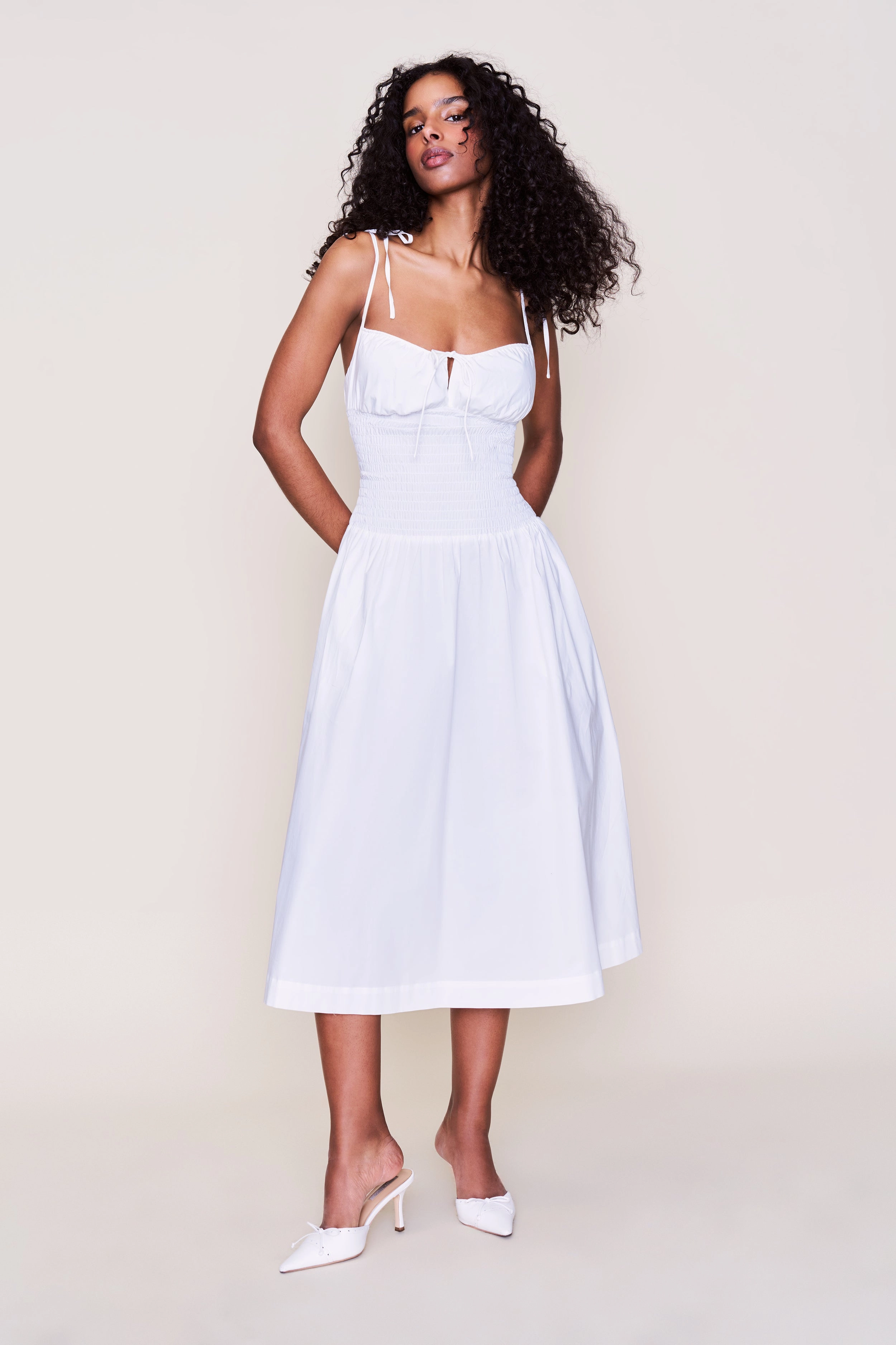 Casual Feel Elastic-Waist Lura Midi Dress