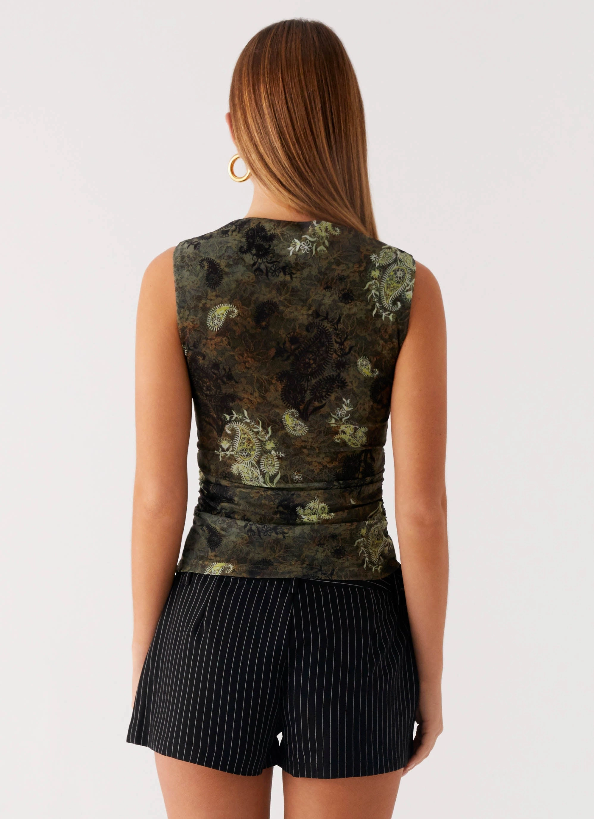 Multipanel Construction Lux Tank Top - Cyber Floral