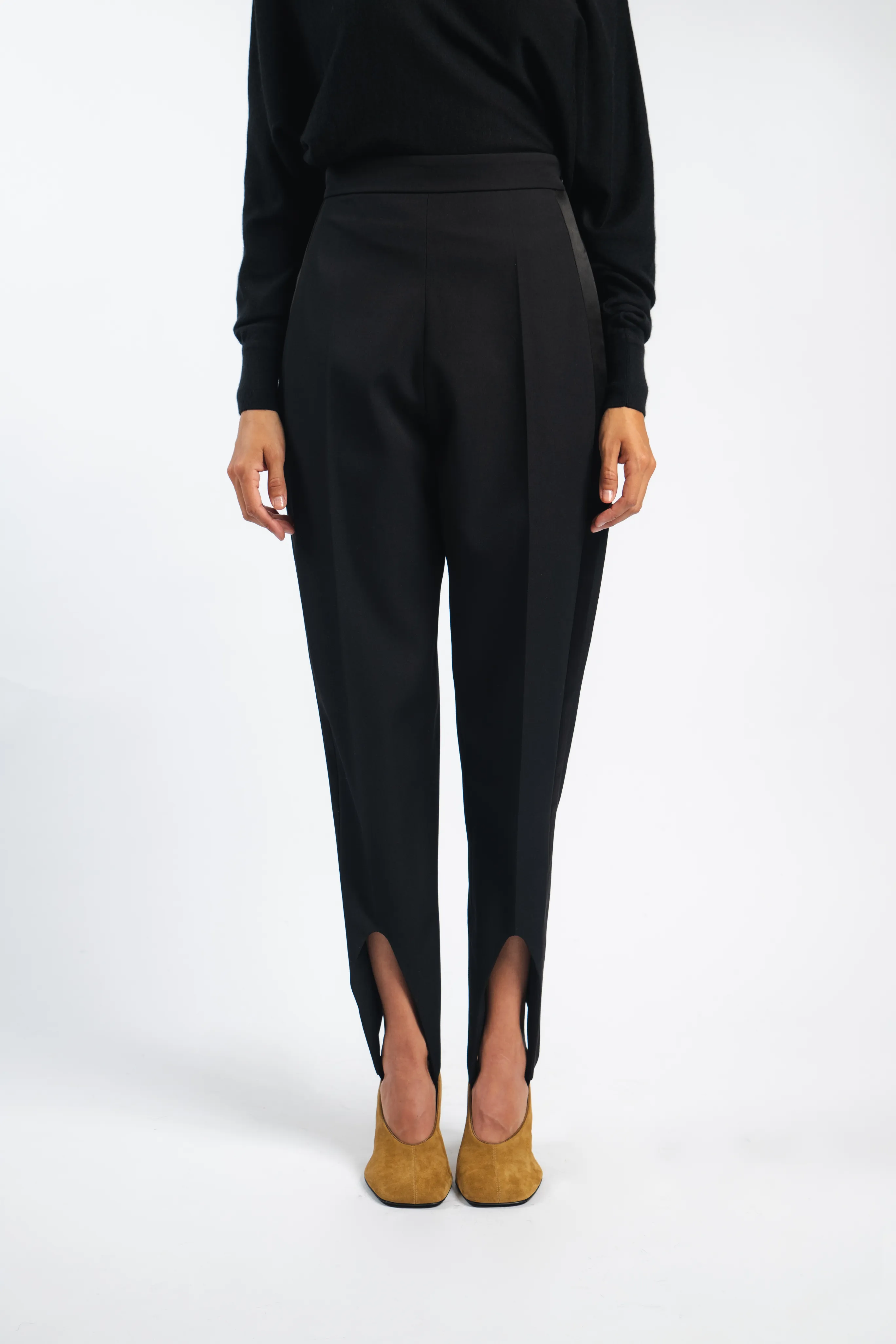 Laser cut Breathable Weave Fabric Tuxedo Pants