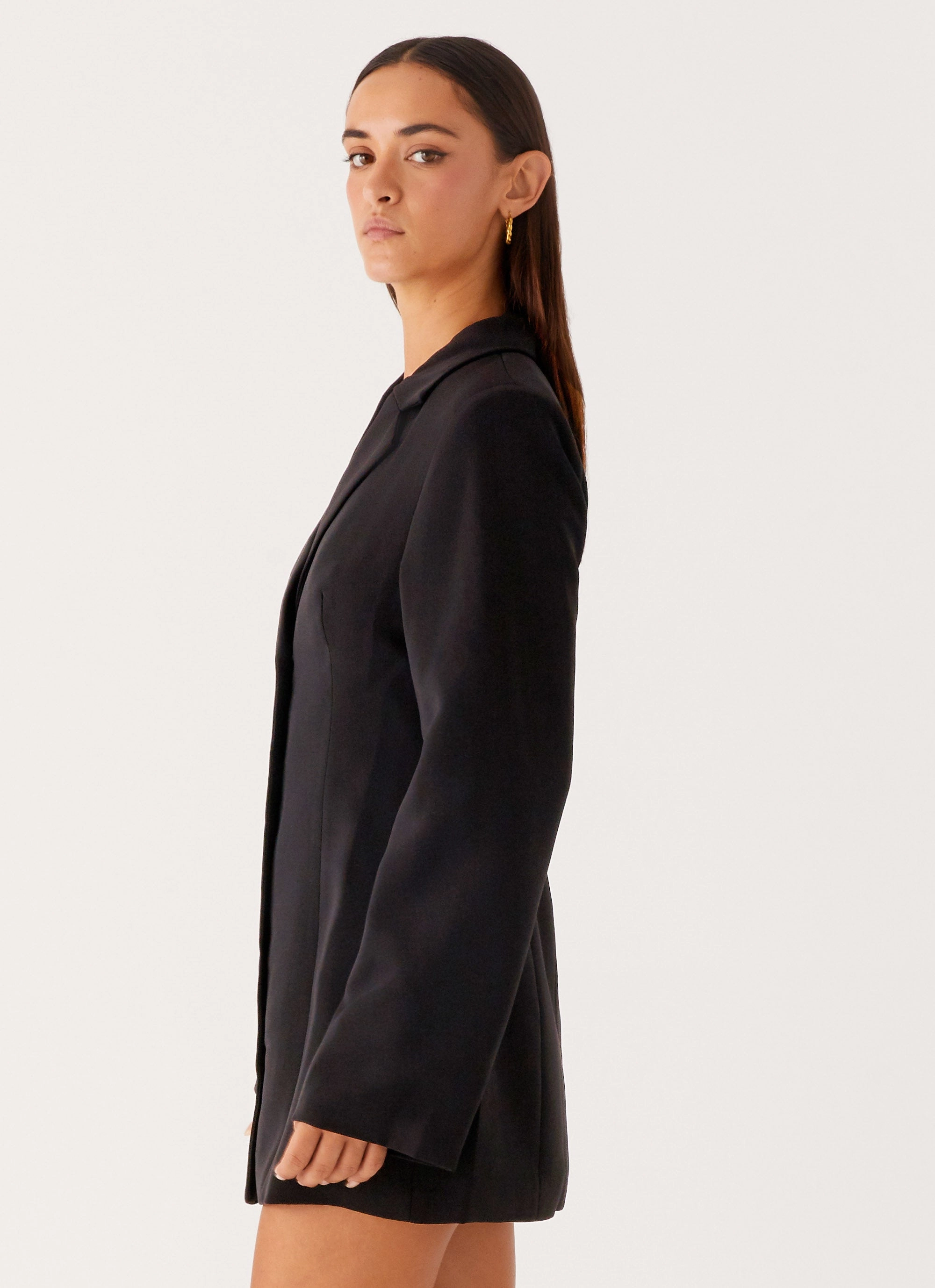 Albi Fitted Blazer Mini Dress - Black Breathable Comfort Wear