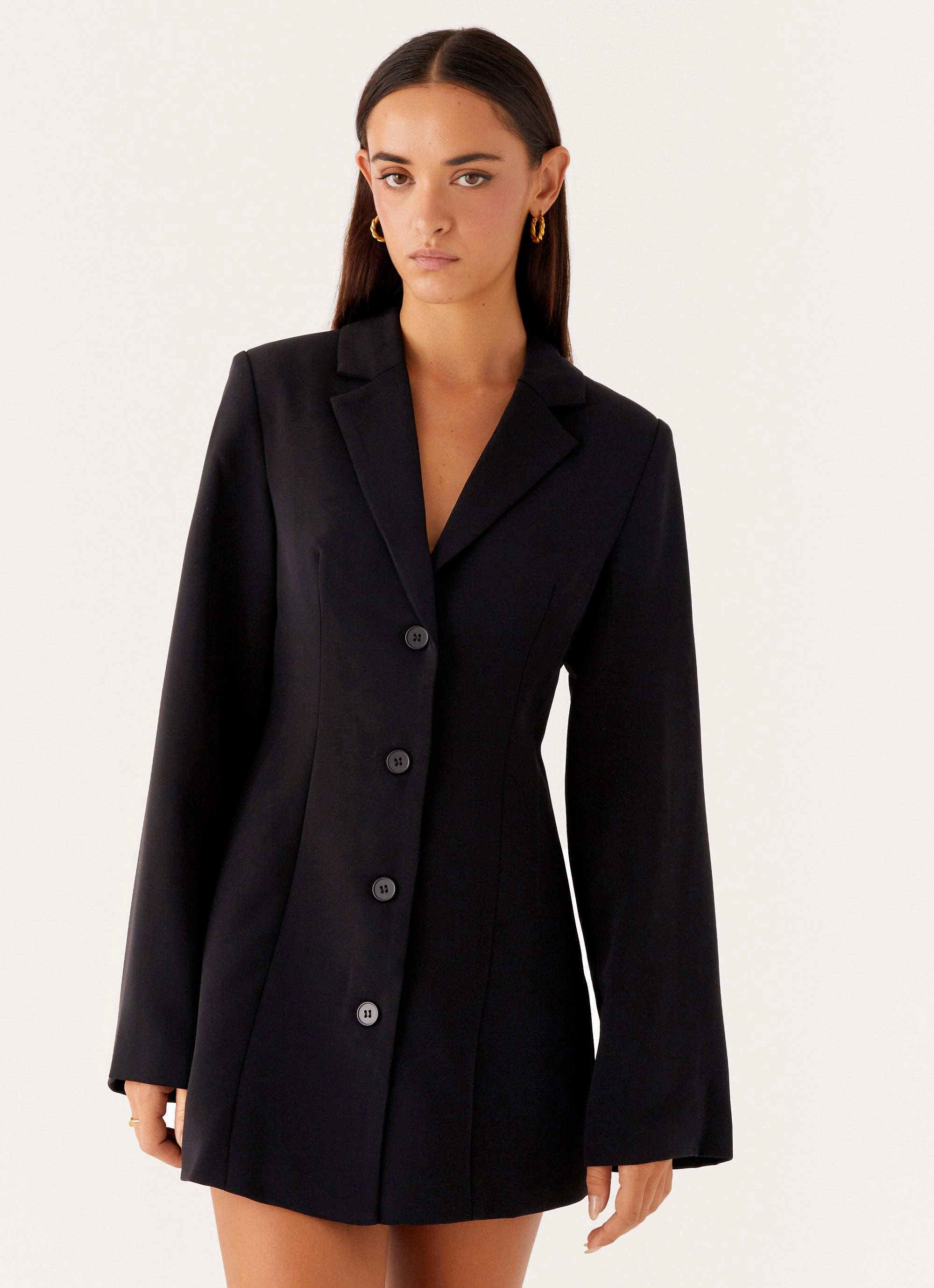 Albi Fitted Blazer Mini Dress - Black Breeze Flow Eye Appeal