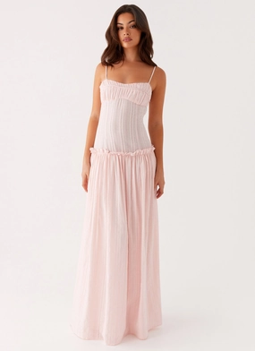 Summer Air Travel-Pack Jacinda Drop Waist Maxi Dress - Pink