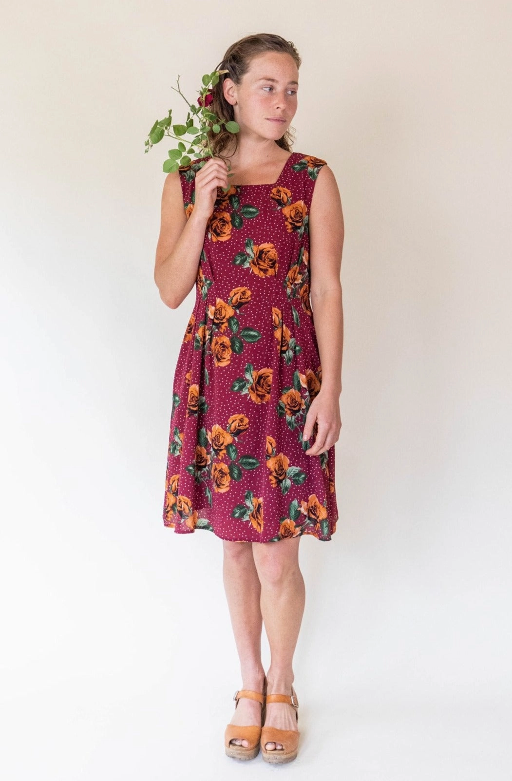Pleiades Dress in Red Rose Dot EcoFriendlyDye