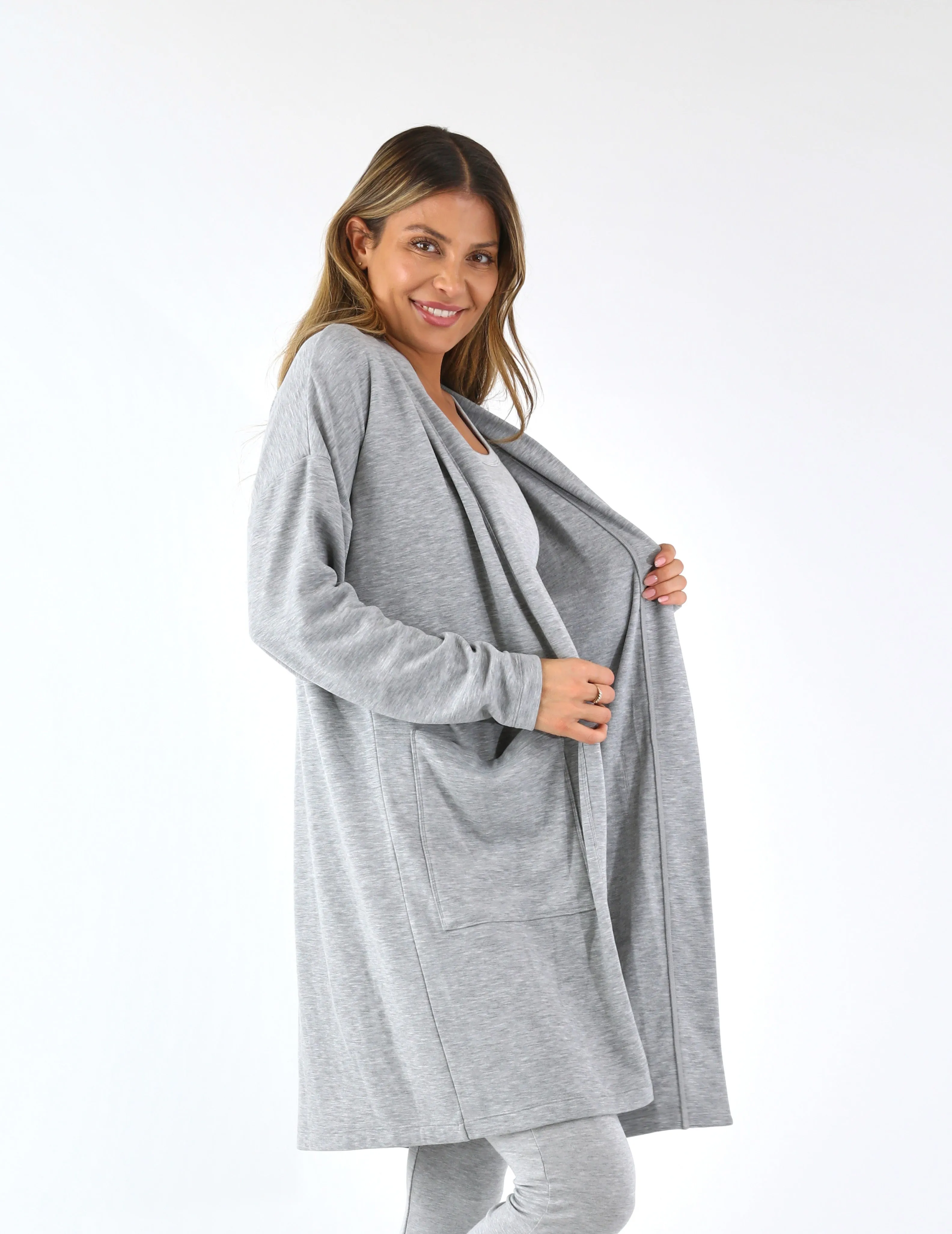 Luxury Cardigan: Heather Grey