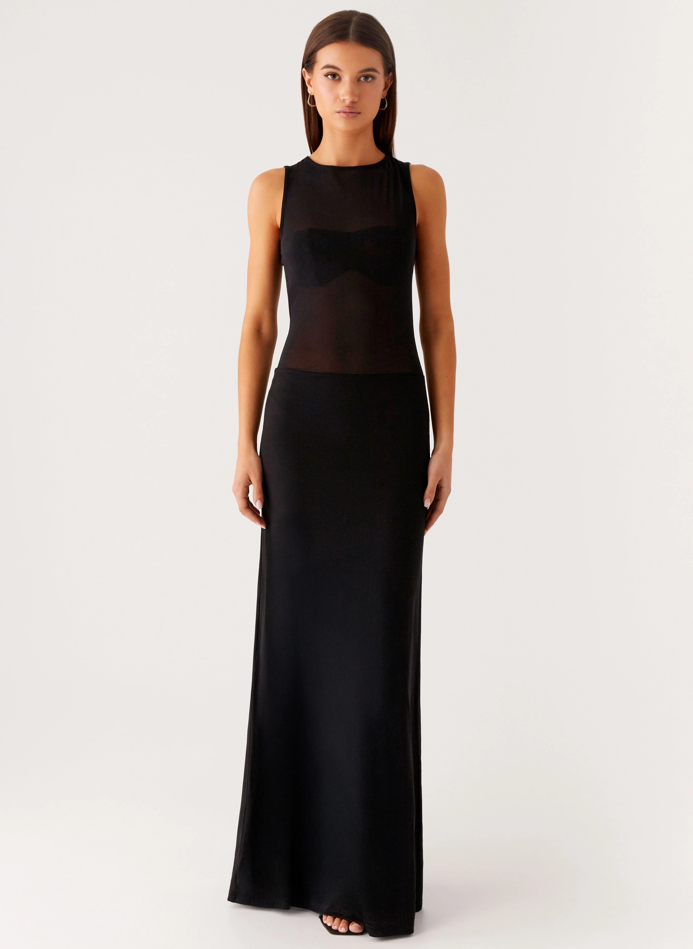 lyria Mesh Maxi Dress - Black Ceremony Ready Perfect Proportion