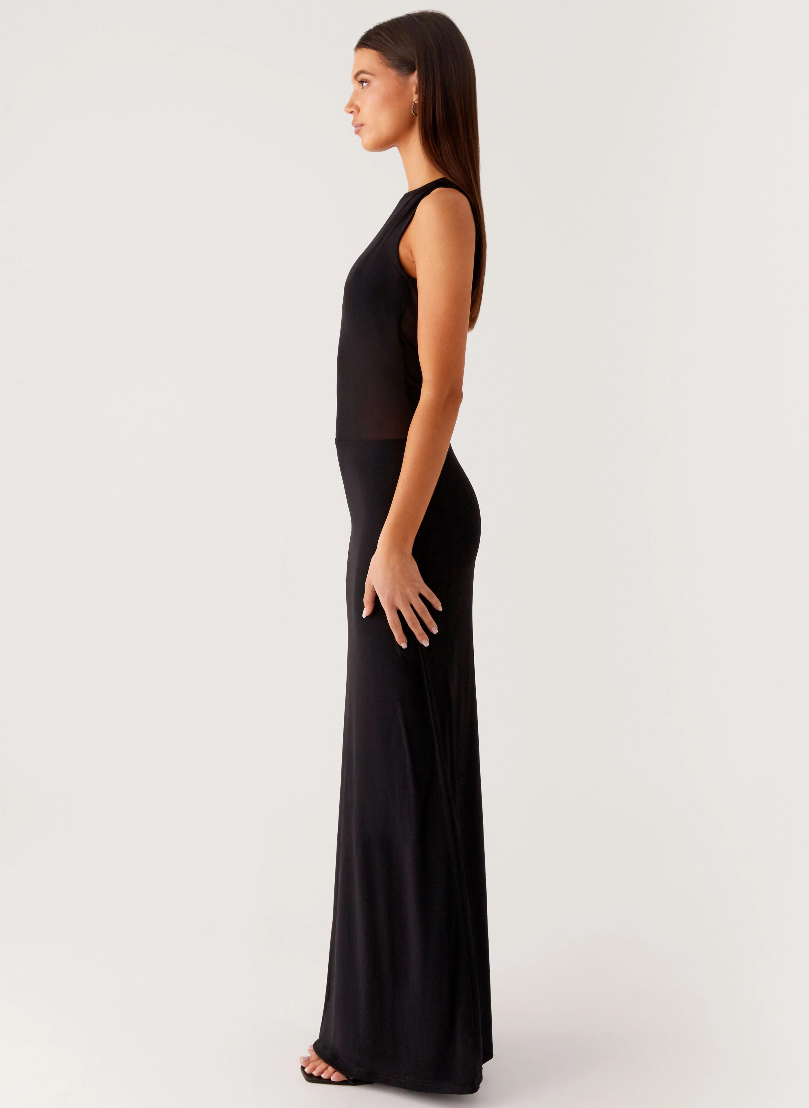 lyria Mesh Maxi Dress - Black All Look