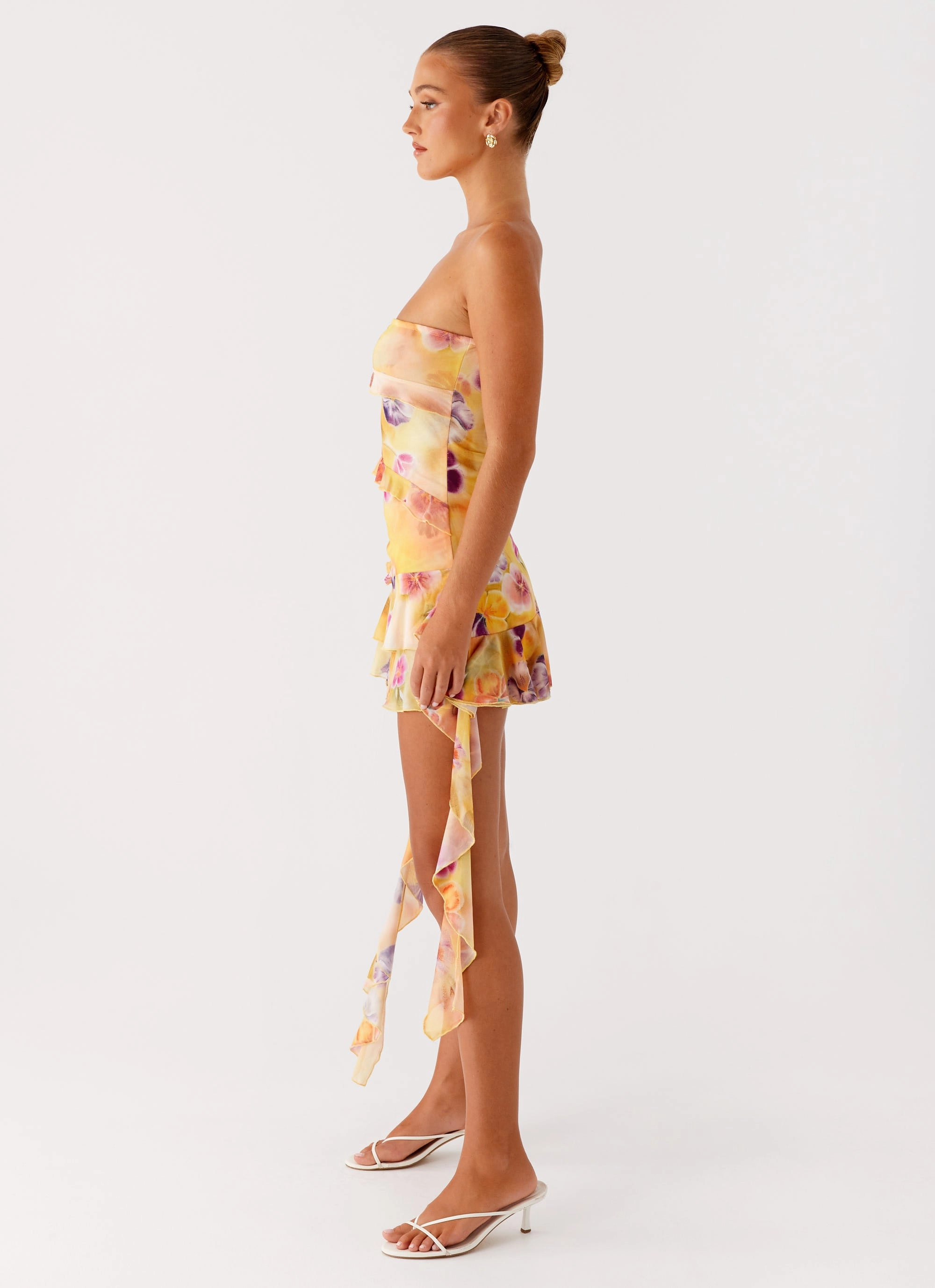Silk Touch Statement Fashion Macey Mini Dress - Sunburst Floral
