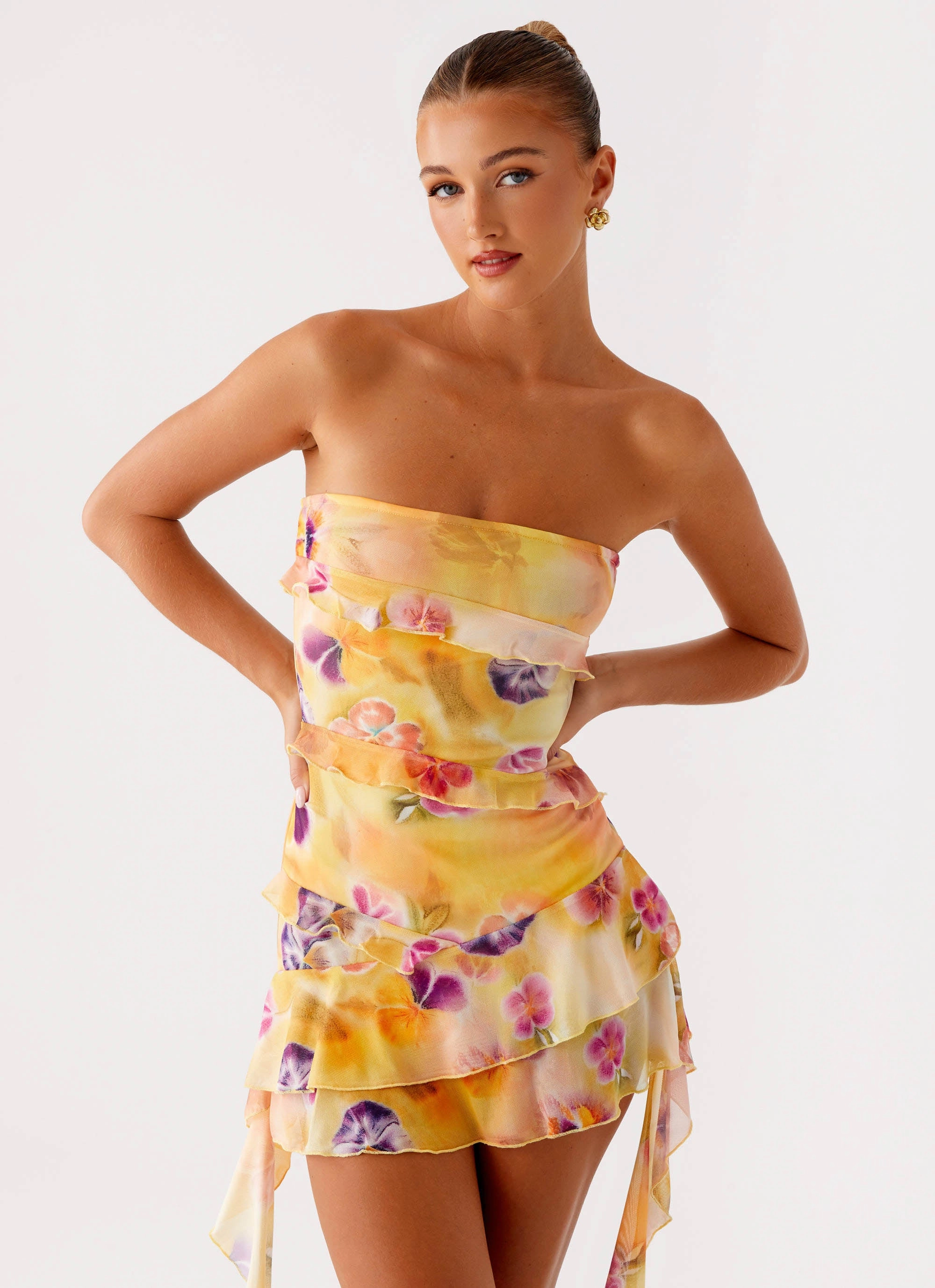 Macey Mini Dress - Sunburst Floral Soft Focus Limited Edition