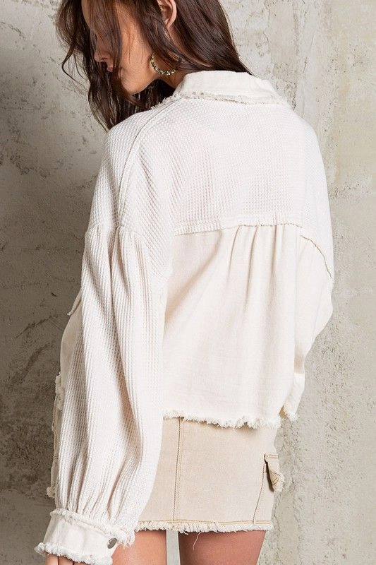 Waterproof Zipper Closure Macy Button Up Shacket