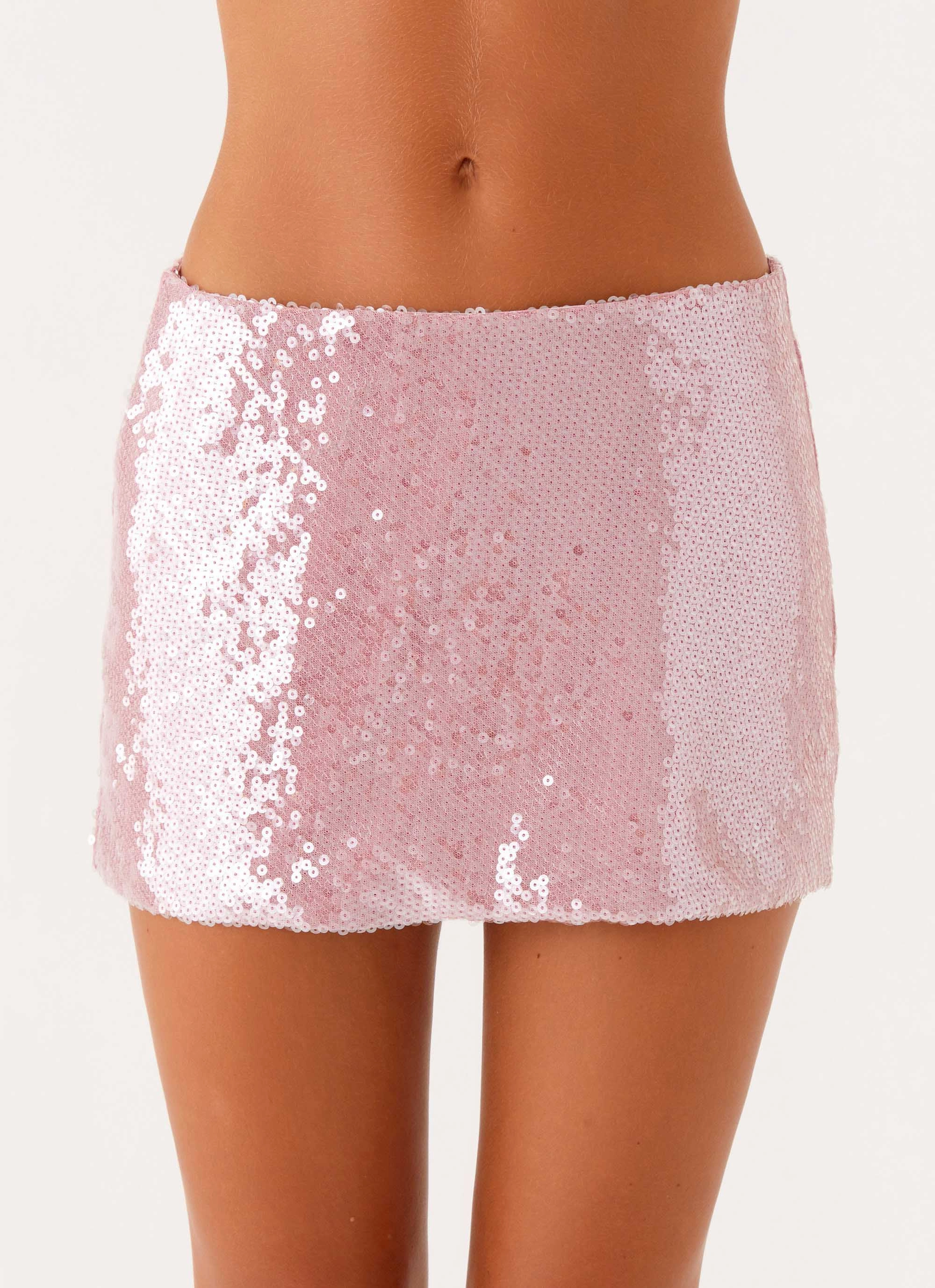 Made For You Low Rise Sequin Mini Skirt - Pink Ankle length Stylish Vibe