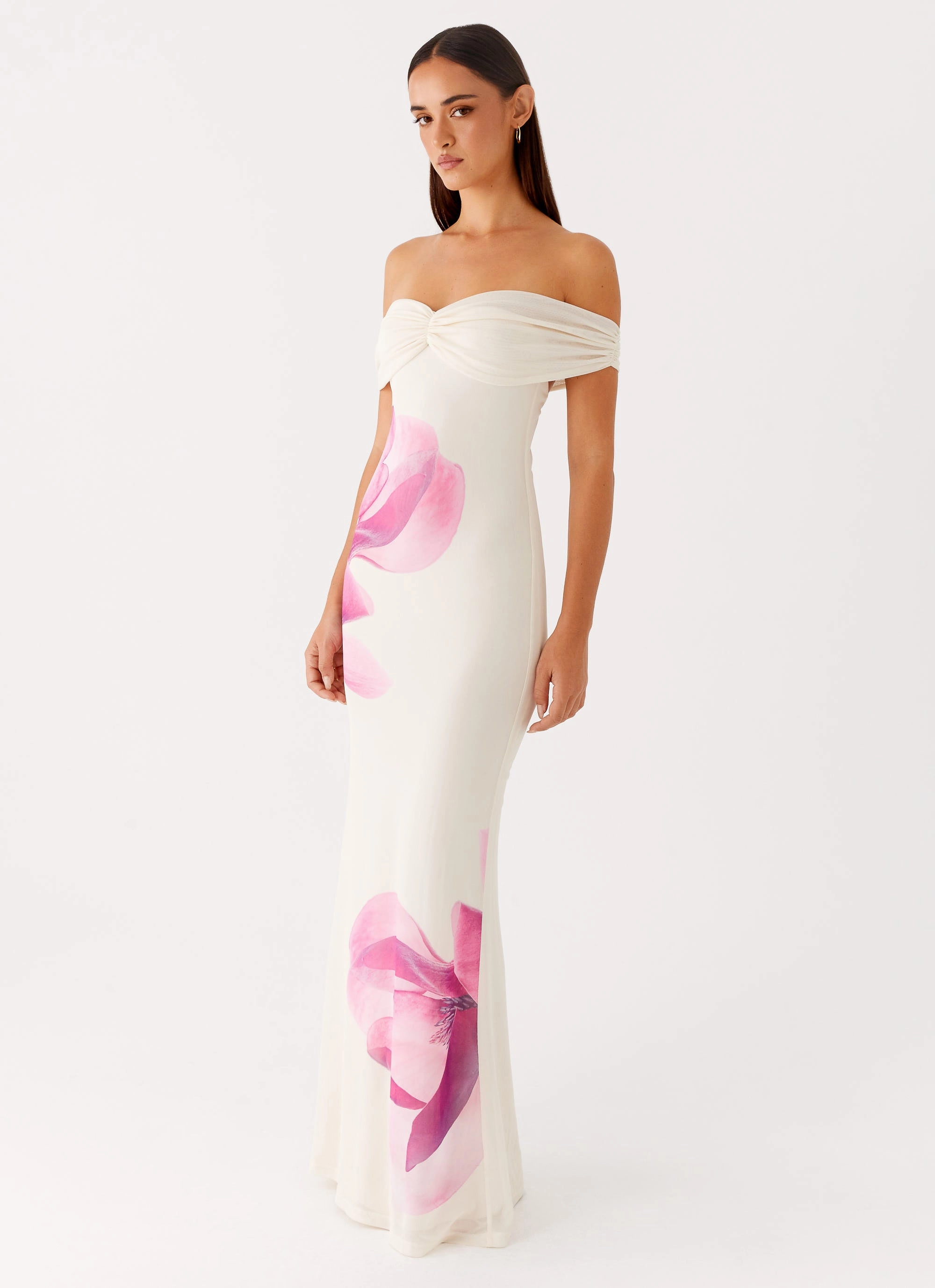 Madeira Maxi Dress - Ivory Silk-Blend Grace Walk