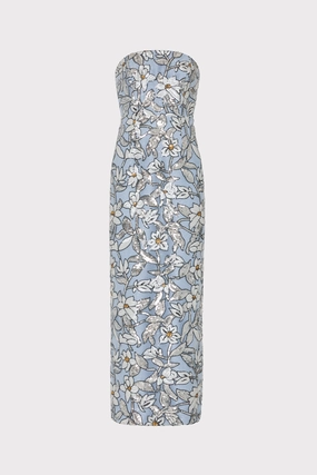Magnolia Silver Floral Sequins Maxi Dress Vibrant pattern Polished Mood