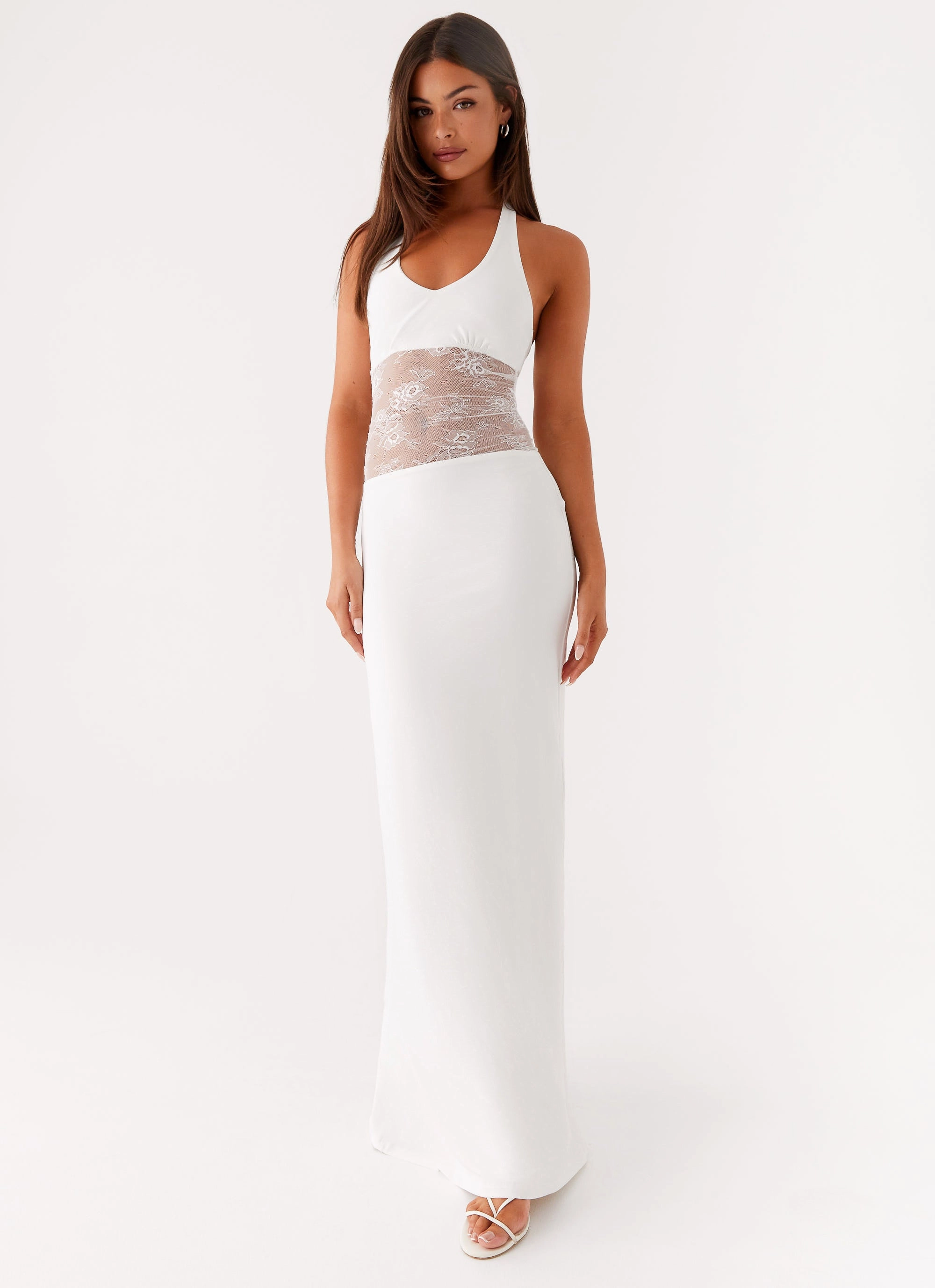 Main Focus Maxi Dress - White Spring Garden