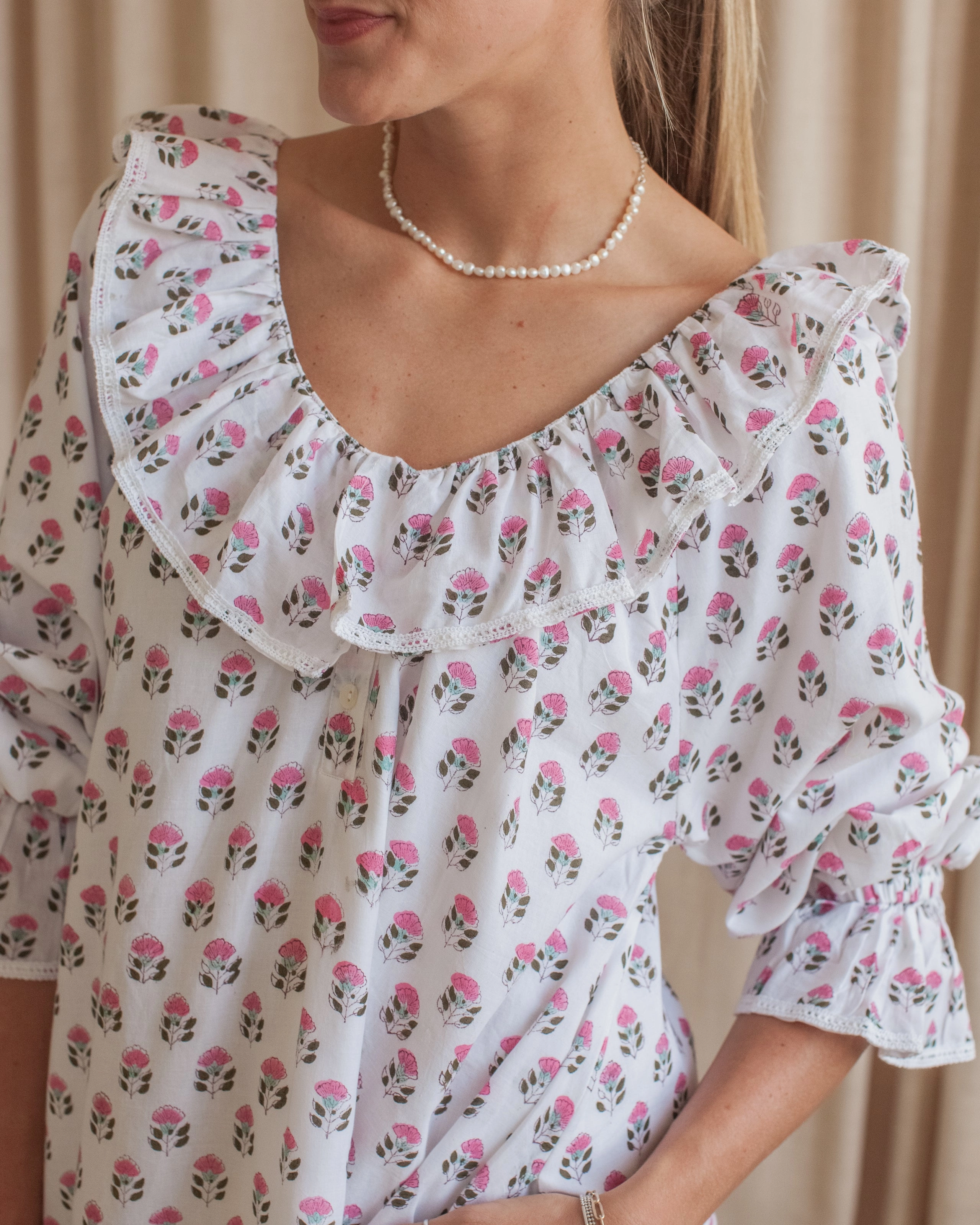 Maison de Fr??d??ric Bennet House Dress- Pink Easy to Wear Tailored Style