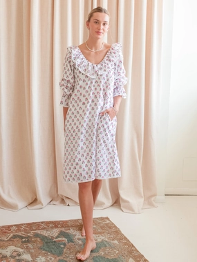 Maison de Fr??d??ric Bennet House Dress- Pink breathable-mesh Romantic Soft