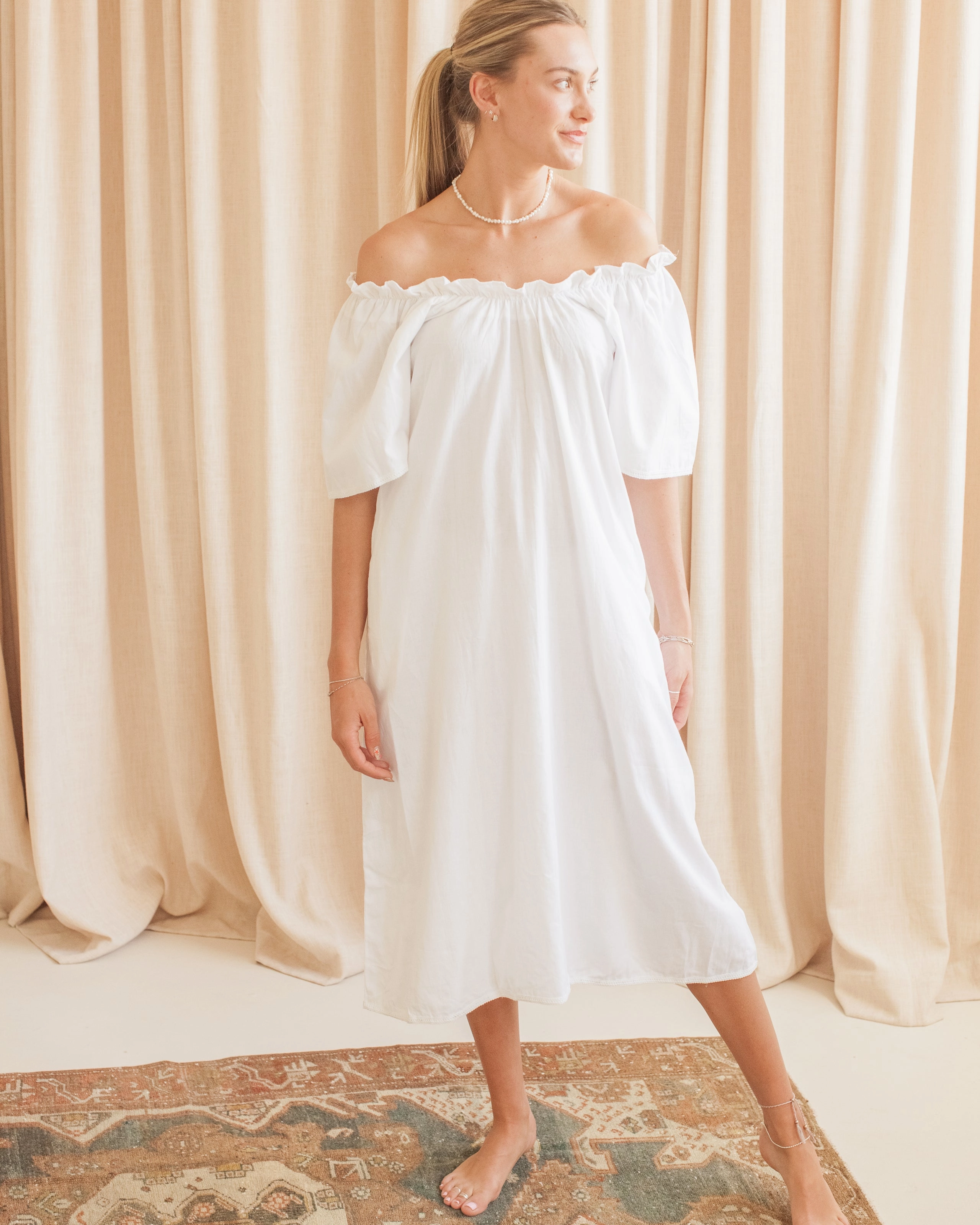High-waisted evening piece Dressy Glow Maison de Fr??d??ric Wendy House Dress- White