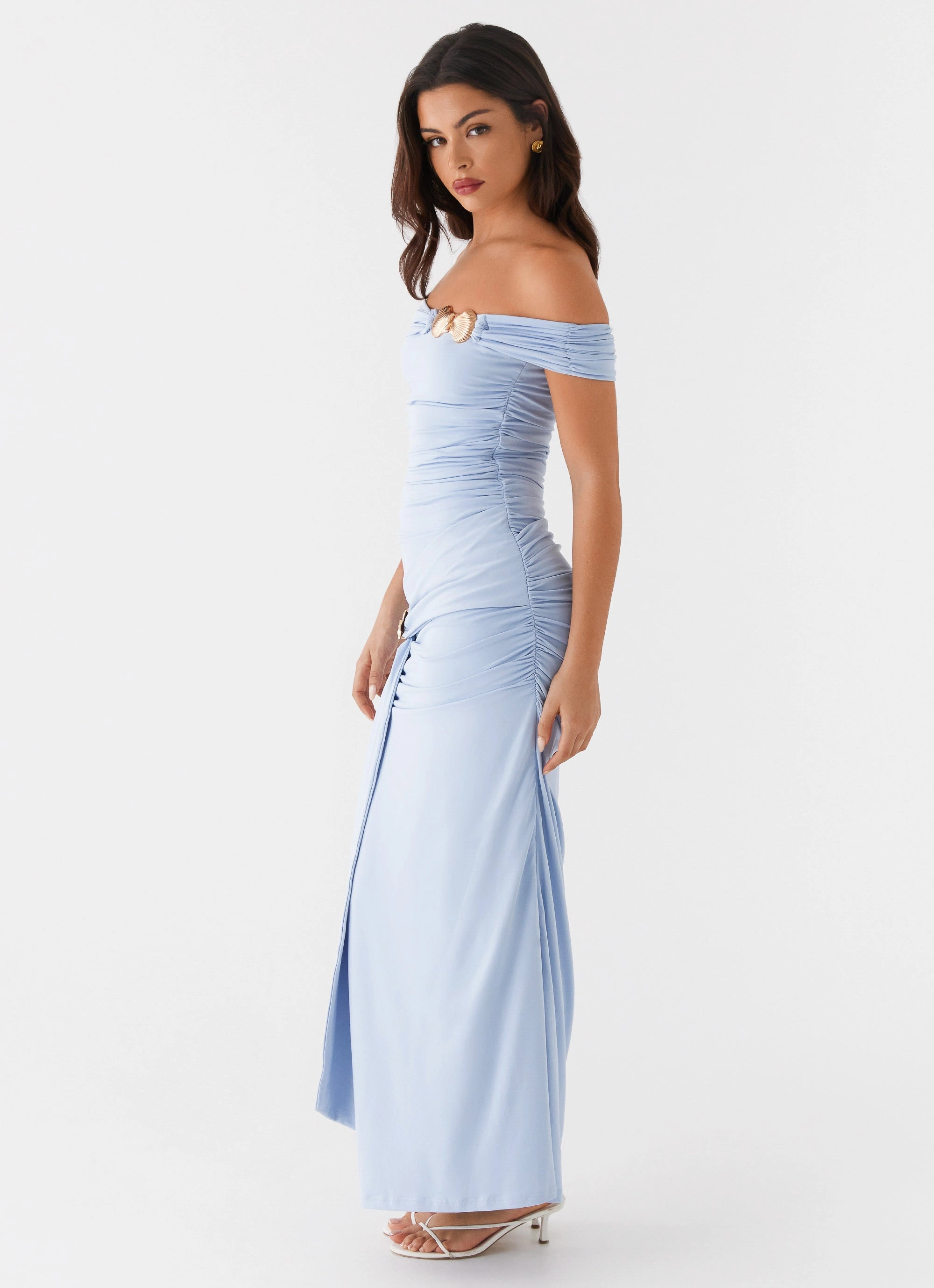 Majorly Maxi Dress - Blue Playful Cut Flowing Lines