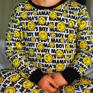 Mama Boy Smiley Bamboo Long Sleeve Pajamas