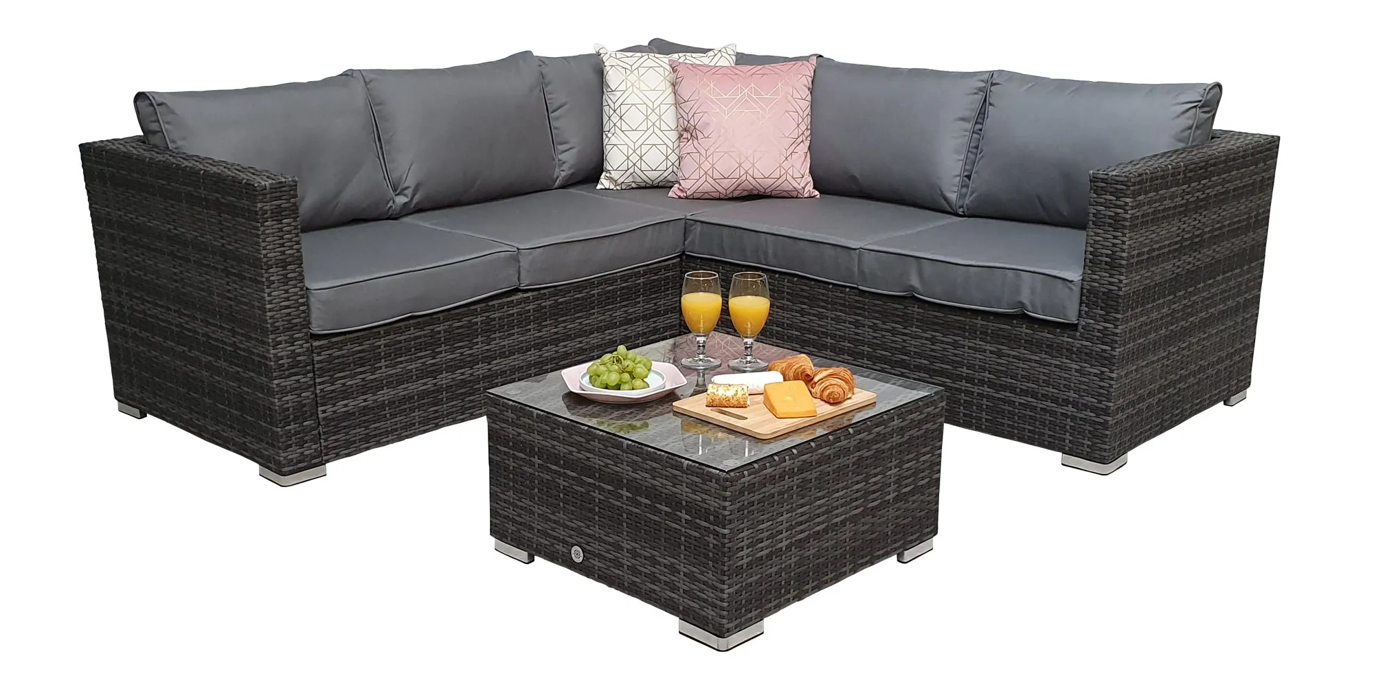 Manhattan corner lounge suite Grey & Nature