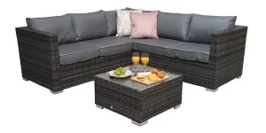 Manhattan corner lounge suite Grey & Nature
