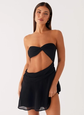 Marbella Mini Dress - Black Crossback Strap