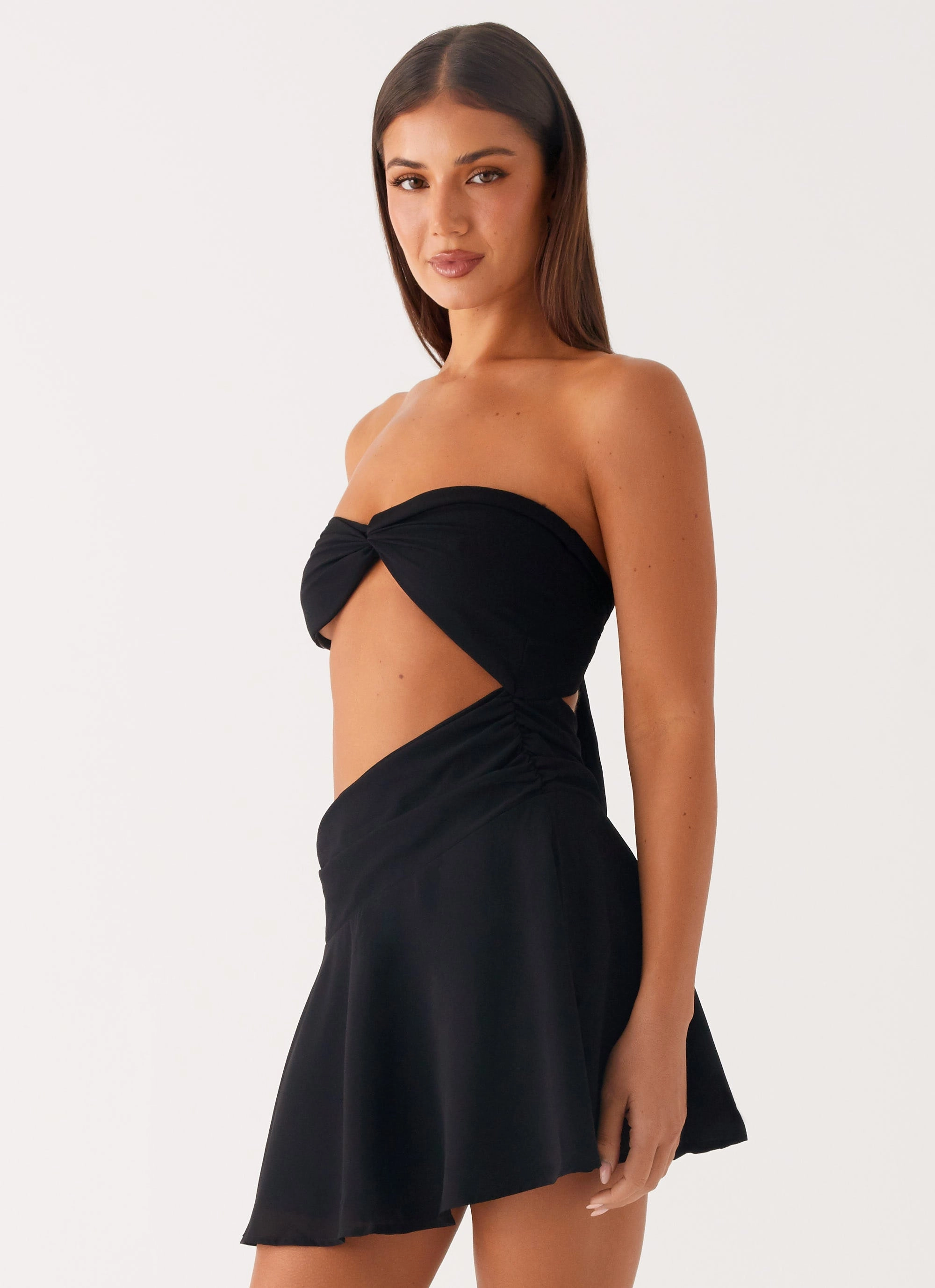 Day To Night Breezy Look Marbella Mini Dress - Black