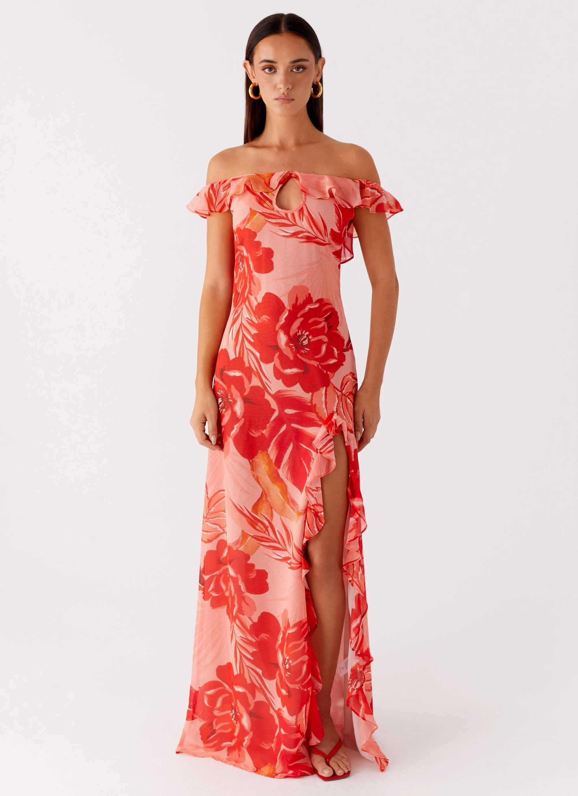 Cassiday Maxi Dress - Sicily Sunsets Print Light Outfit Quick Glam