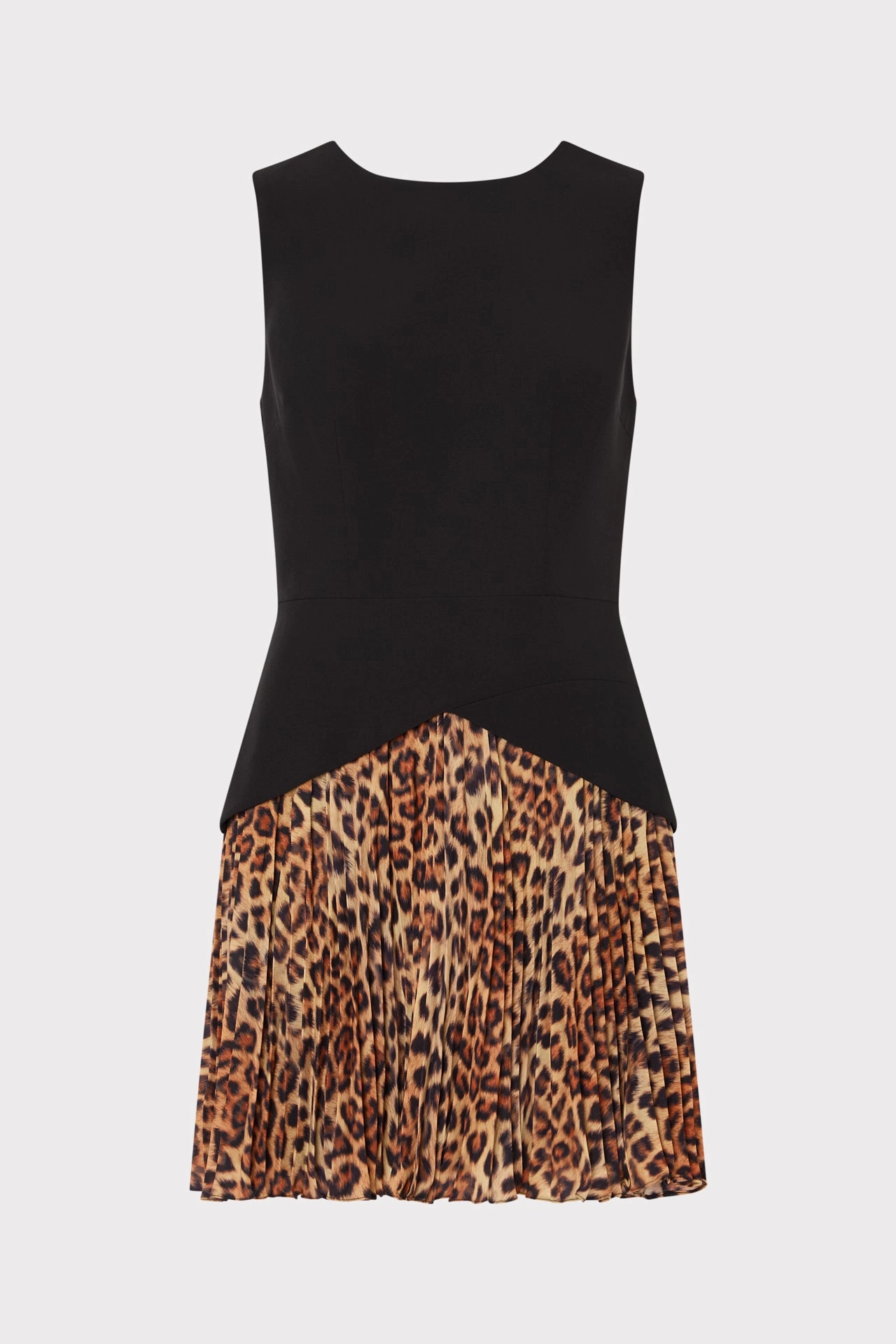 Summer Outfit Trendy Waistband Haddy Leopard Print Pleated Mini Dress