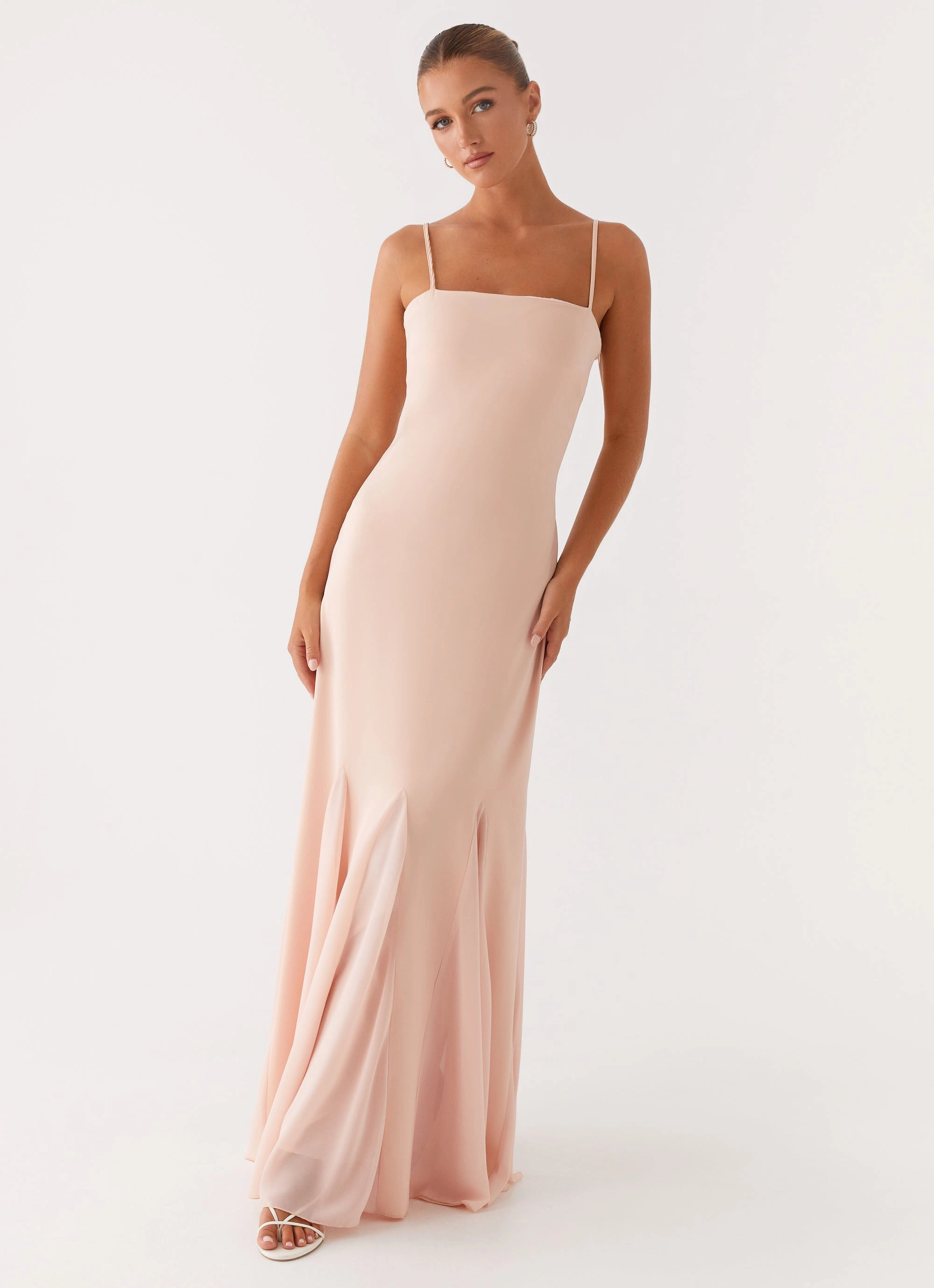 Marcelo Maxi Dress - Pink Pleated-Texture Short Sleeve