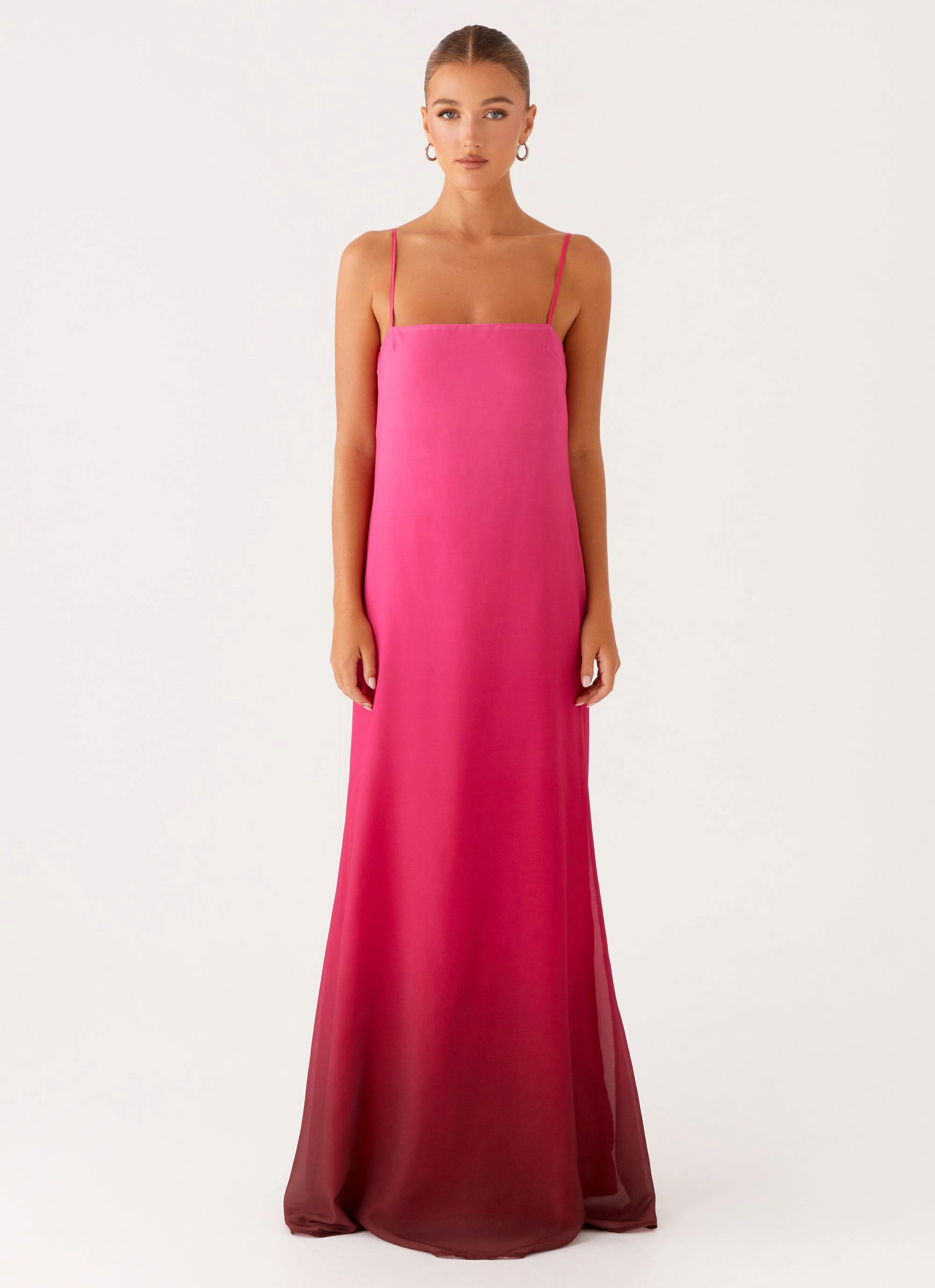 Marianne Maxi Dress - Fuchsia Gradient Tailored Piece Clean Drape