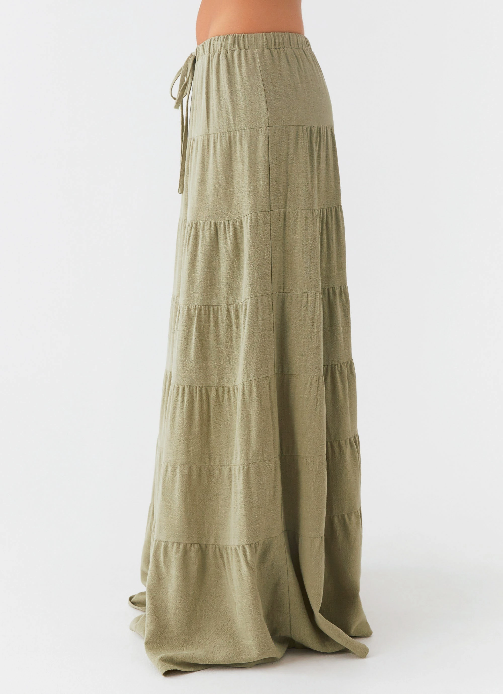 Mariella Linen Maxi Skirt - Sage Easy Combo