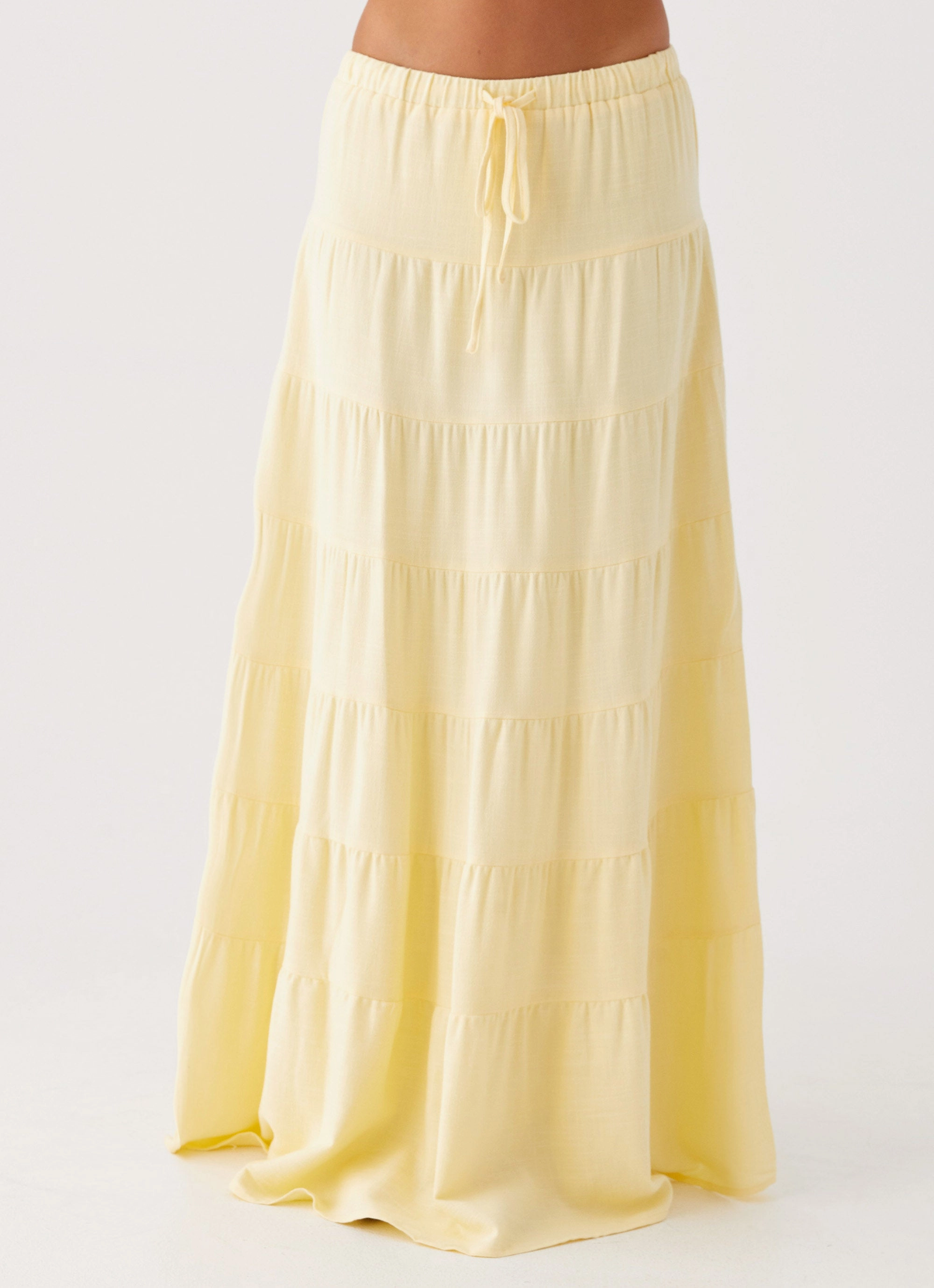 Non Irritating Seams Mariella Linen Maxi Skirt - Yellow
