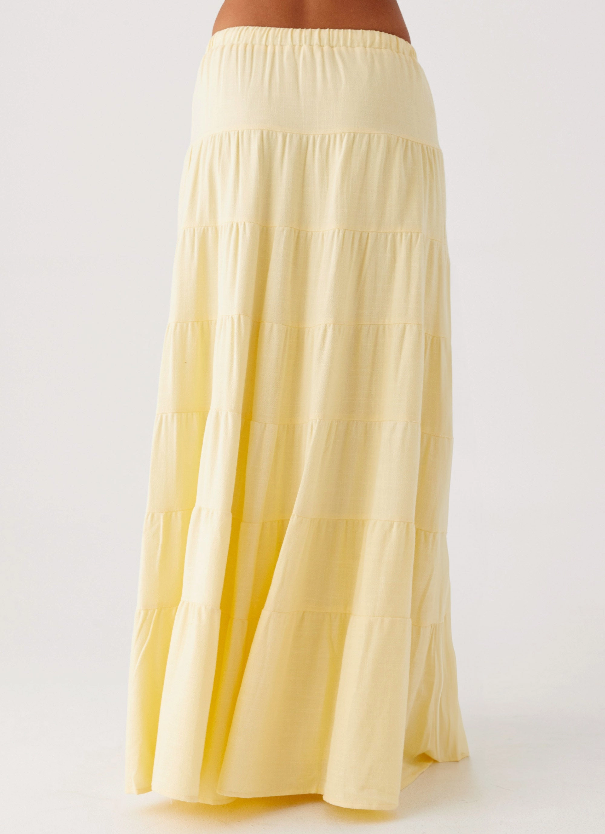 Mariella Linen Maxi Skirt - Yellow Travel Influence