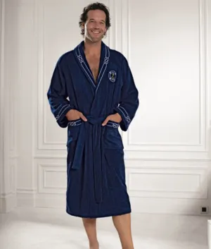 Marine Men's Bathrobe 100% Soft Cotton