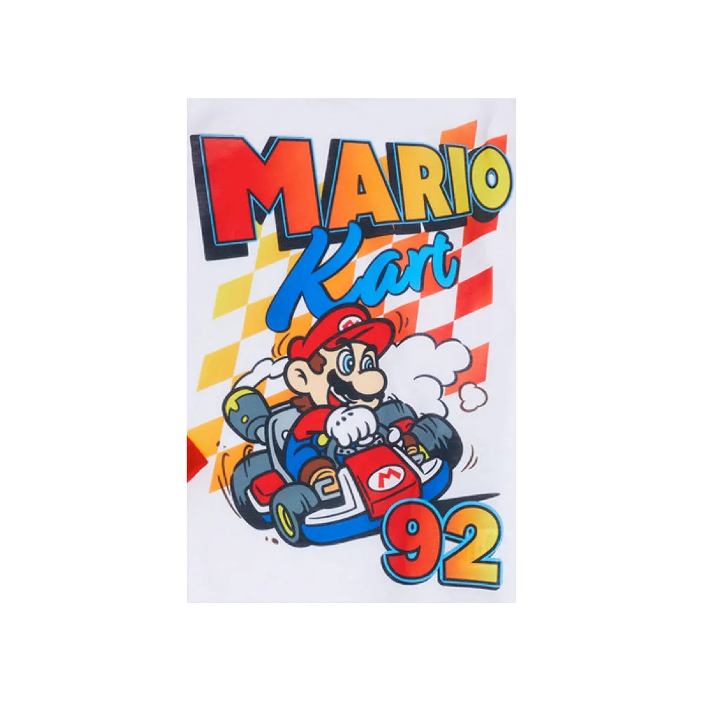 Mario Kart Boys Pajamas Set, Long Sleeve Little Big Kid PJ's, 2-Piece Mario Sleepwear, 4-12