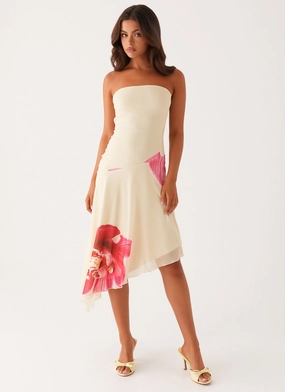 Mariposa Midi Dress - Orchid Yellow Work Appropriate