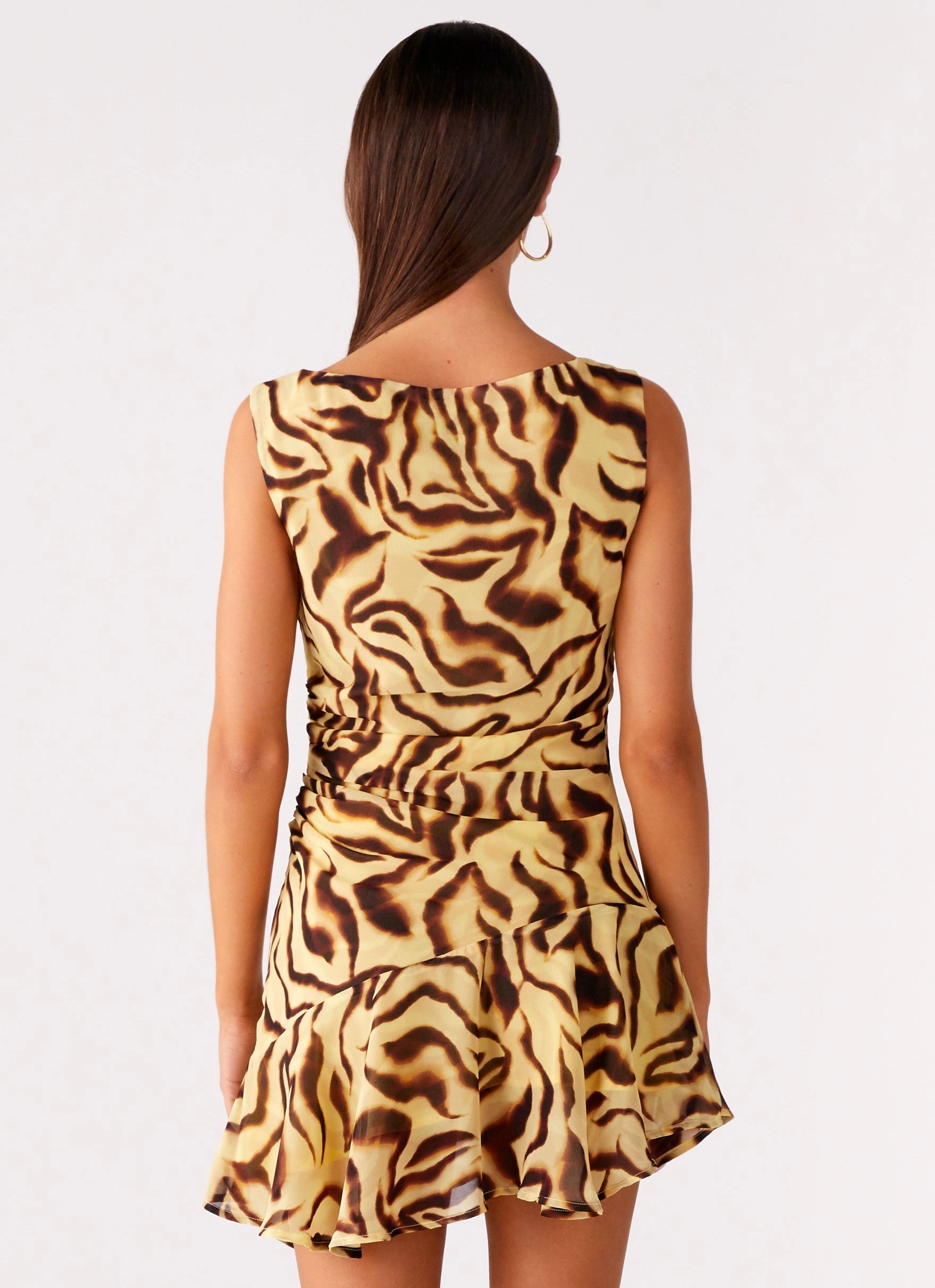 Maris Asymmetrical Mini Dress - Laguna Print Festival Mood