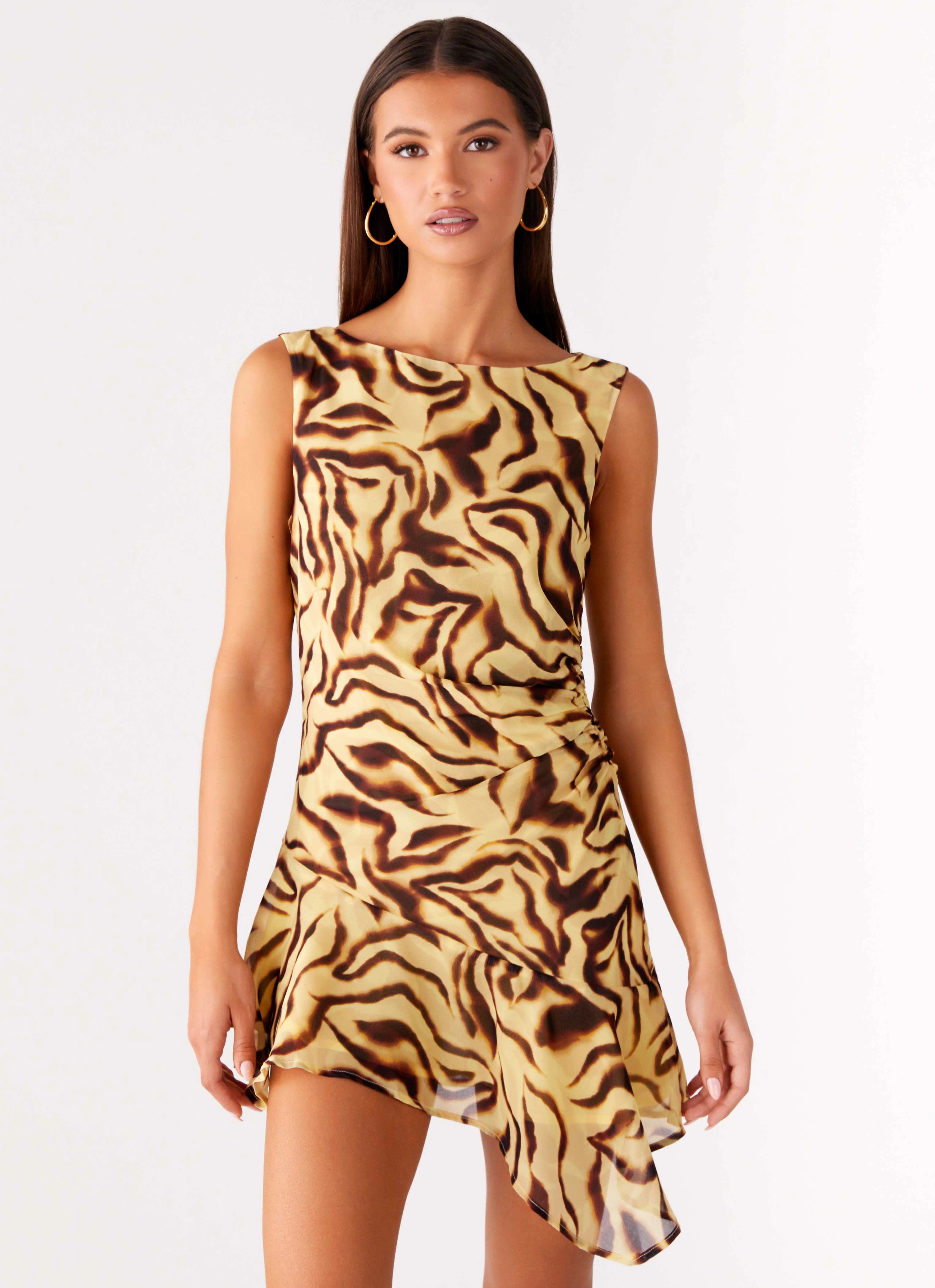 Maris Asymmetrical Mini Dress - Laguna Print Polished Fit