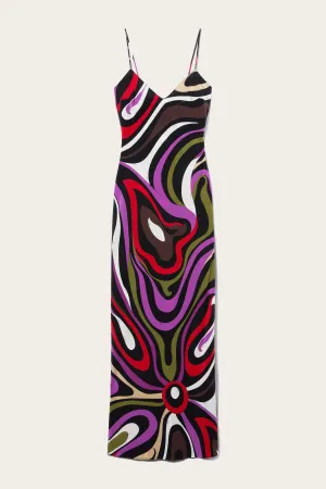 Marmo-Print Silk Dress