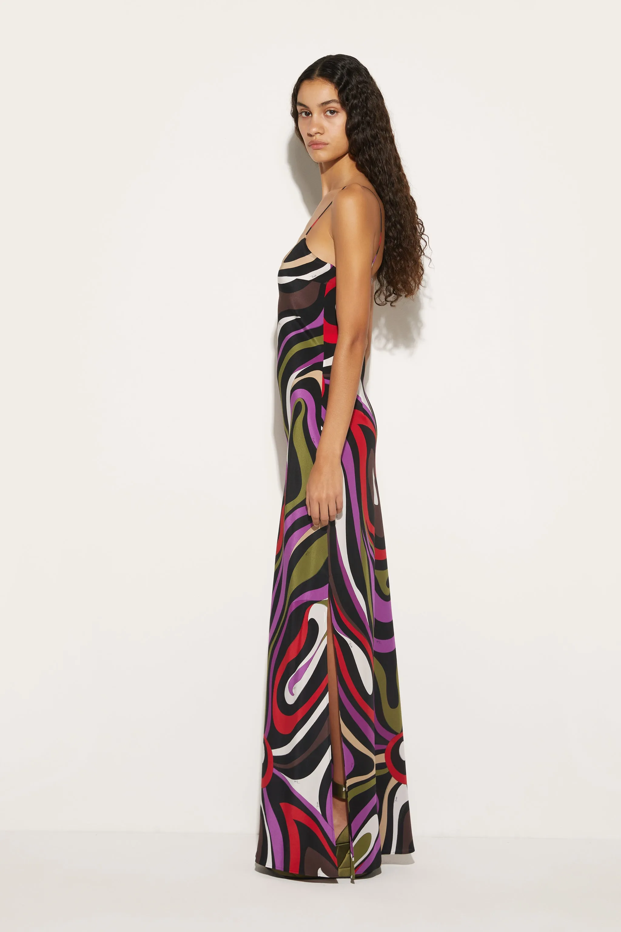 Marmo-Print Silk Dress