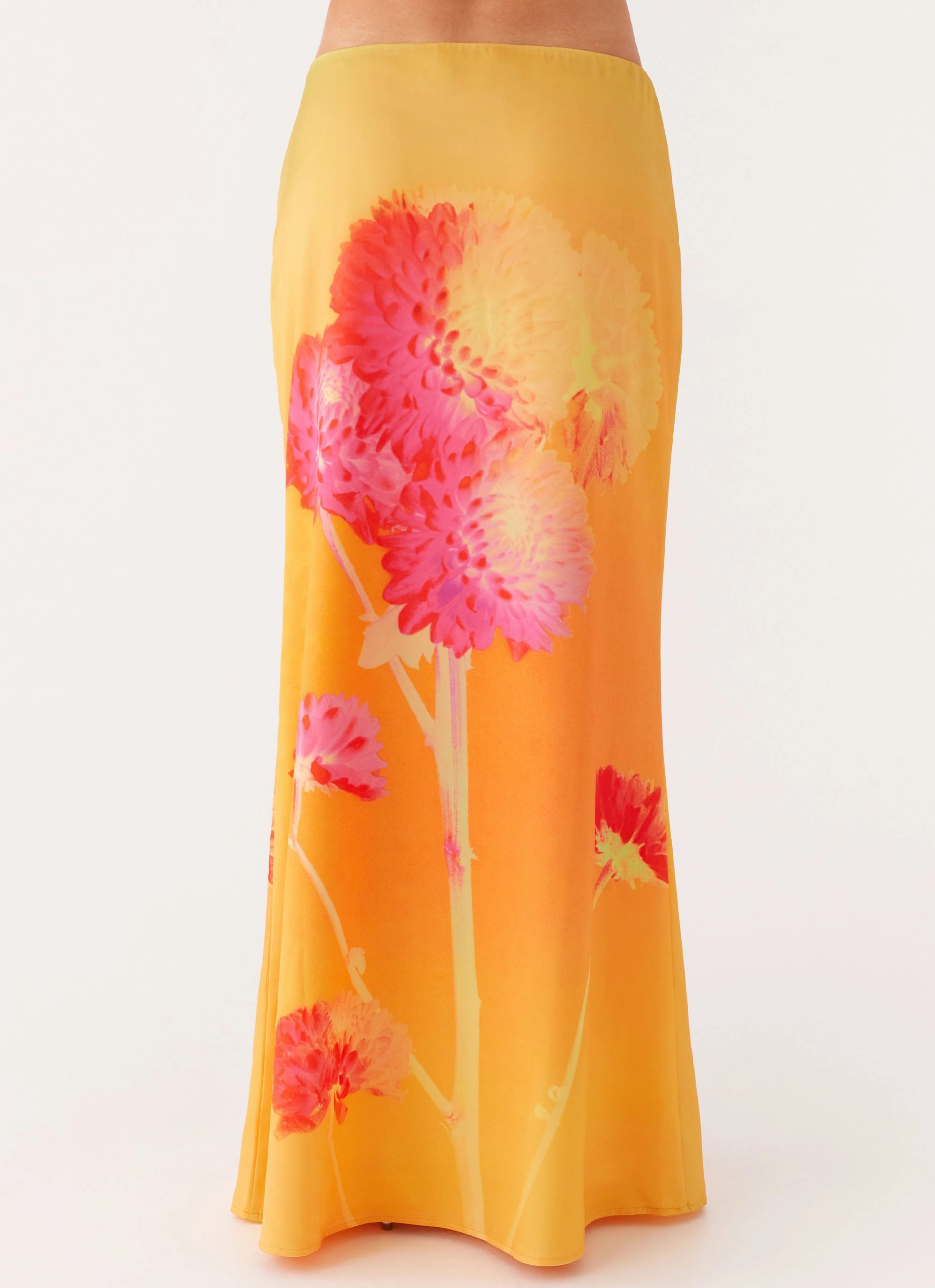 Easy Movement Marrakesh Maxi Skirt - Orange Floral