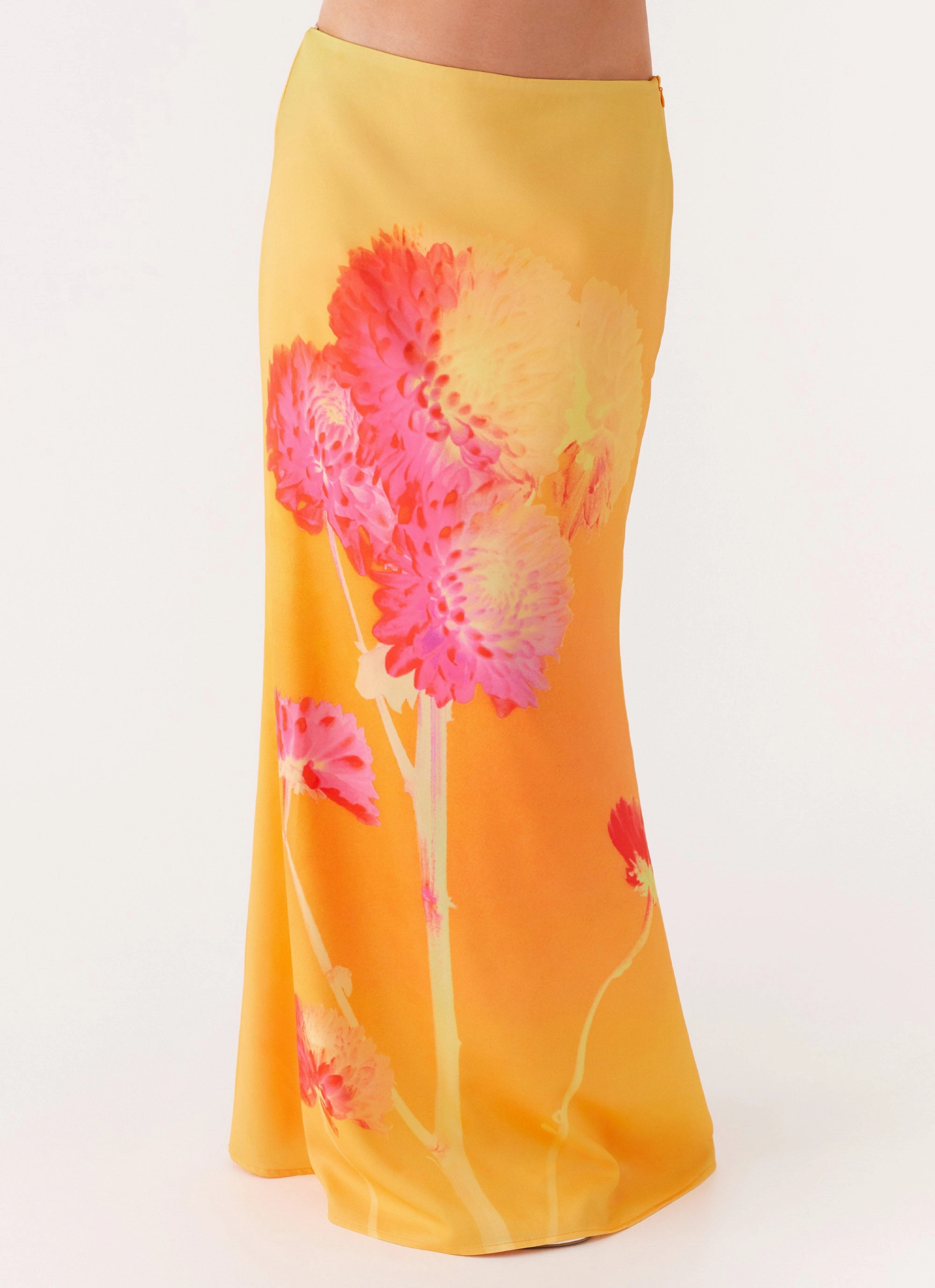 Crisp Finish Marrakesh Maxi Skirt - Orange Floral