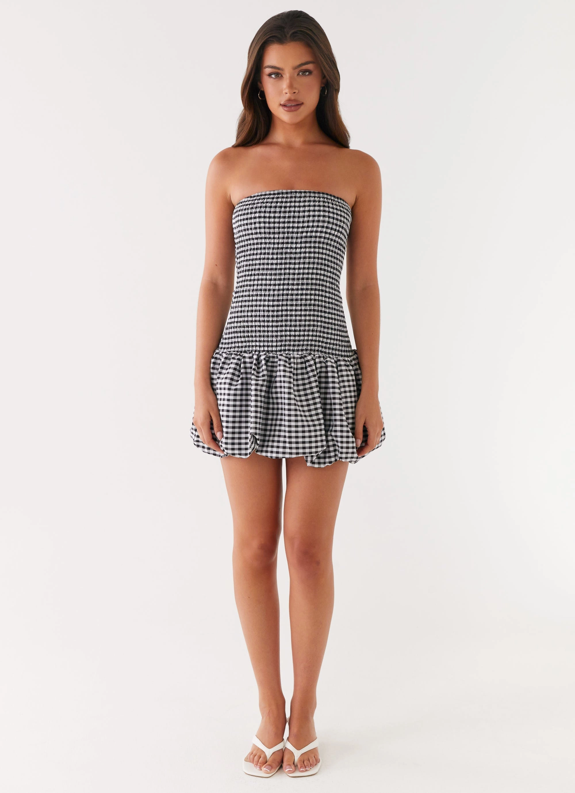 Water resistant coating Martell Mini Dress - Black Gingham