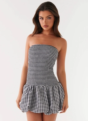 Martell Mini Dress - Black Gingham Light Mood