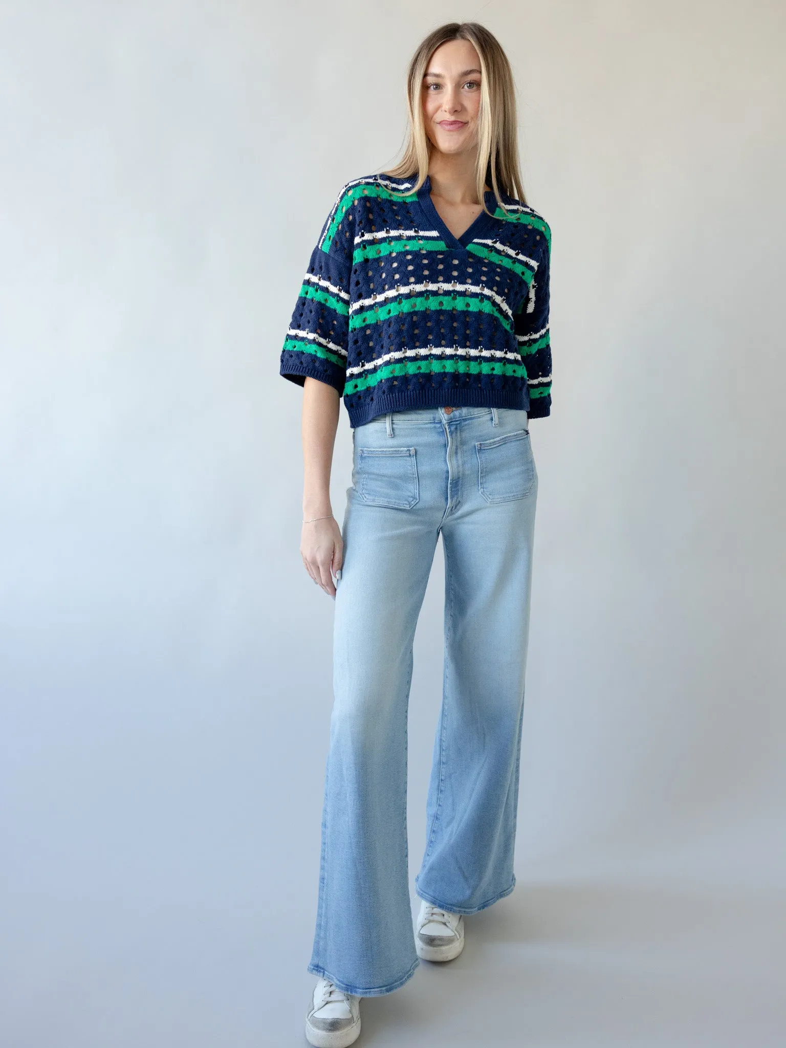 Match Point Sweater - Navy Chic Look