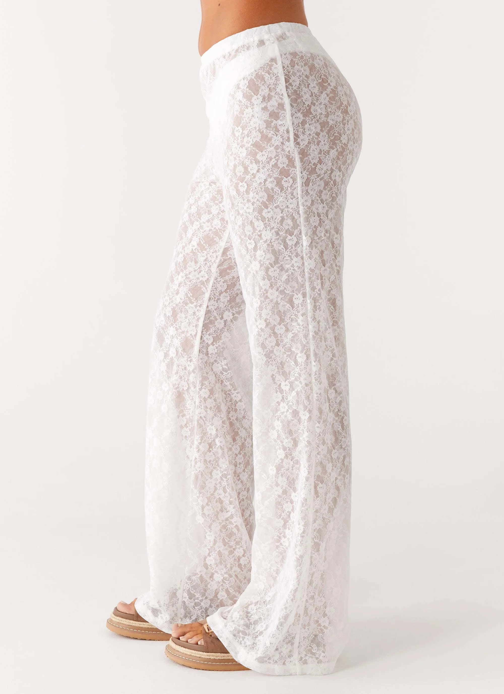 Matcha Lace Pants - White Practical Comfort